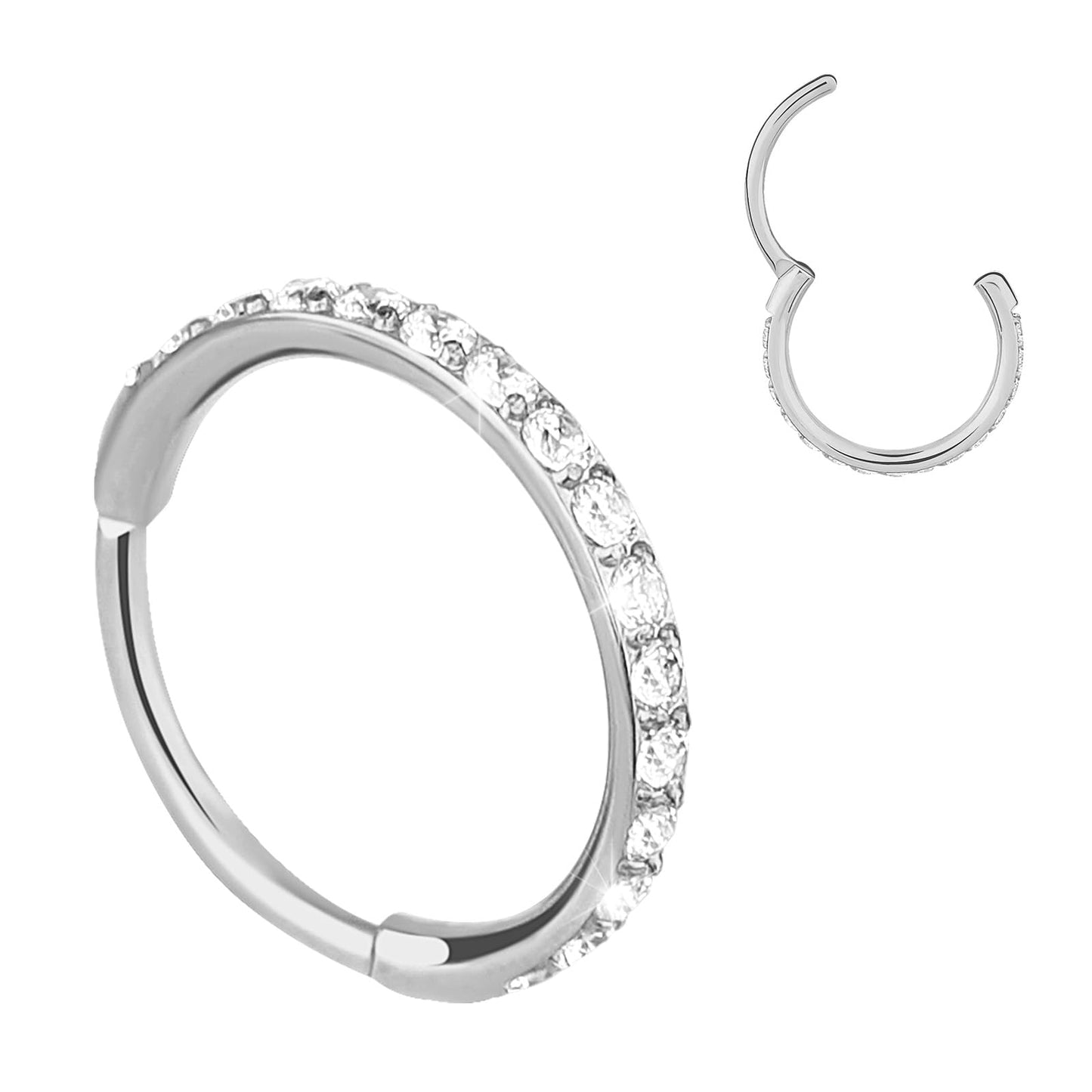 Yykazqe 20G Surgical Steel Nose Ring, CZ Nose Rings Hoop Jewelry for Women