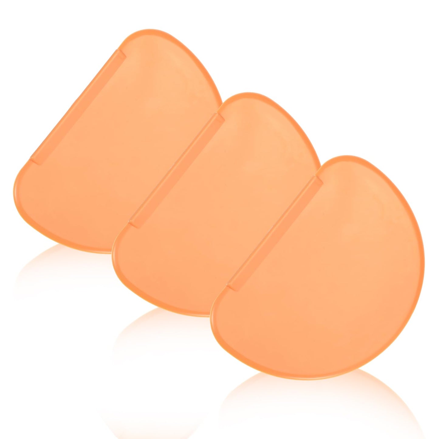 3PCS Bowl Scraper Set - Silicone Bowl Scrapers for Bread Dough, Flexible Dough Scraper with Curved Edge, Kitchen Food Scrapers for Bread Sourdough Cake Batter Pastry Cheese, Orange