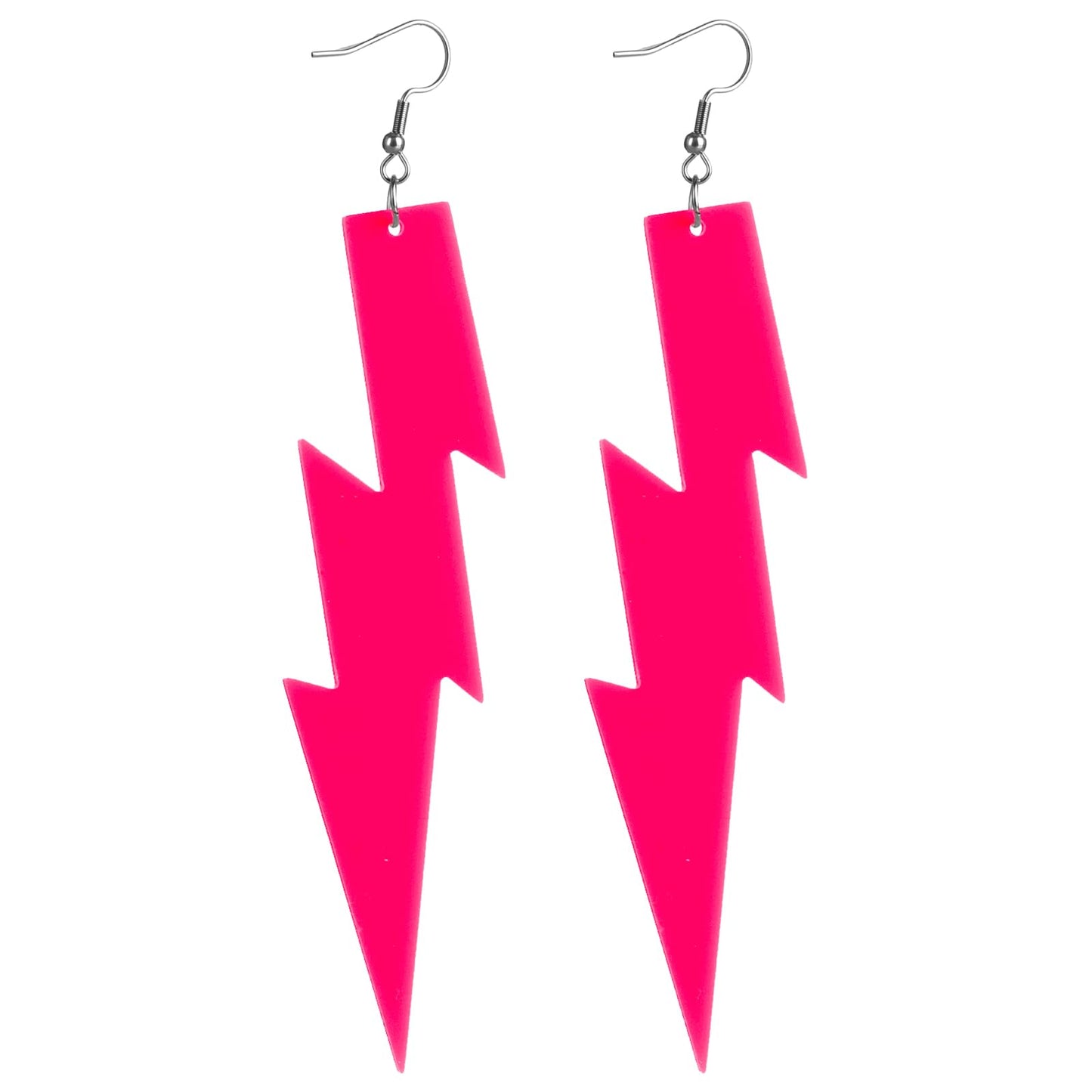 Multicolor 80s Earrings for Women Acrylic Lightning Bolt Earrings Retro Exaggerated Party Earrings Flash Lightning Bolt Dangle Earring Halloween Jewelry 80's Outfit Party Accessories for Teens Adults