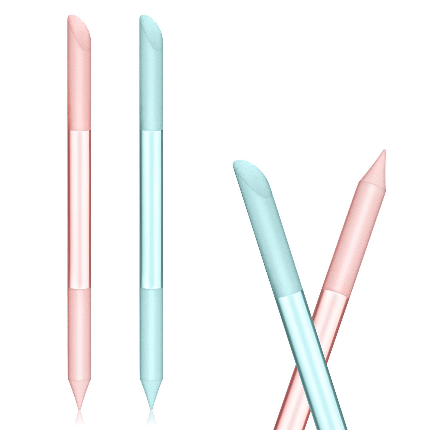 Glass Cuticle Pusher 4Pcs Dual Ended Glass Nail Files and Cuticle Pusher Stick Set Angled Manicure Pedicure Tools for Nails Cuticles Care