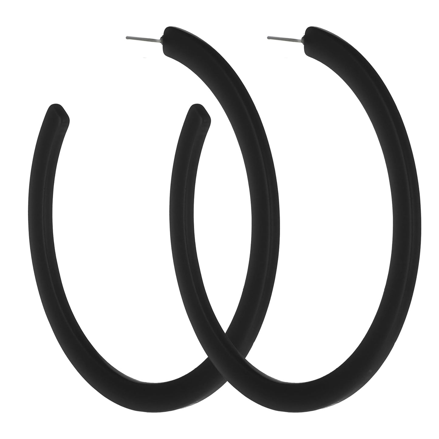 Black Hoop Earrings Retro Neon Black Dangle Earrings 80s 90s Earrings for Women Colorful Large Hoop Earrings Acrylic C Shape Trendy Chunky Earrings Candy Color Lightweight Big Hoop Statement Earring