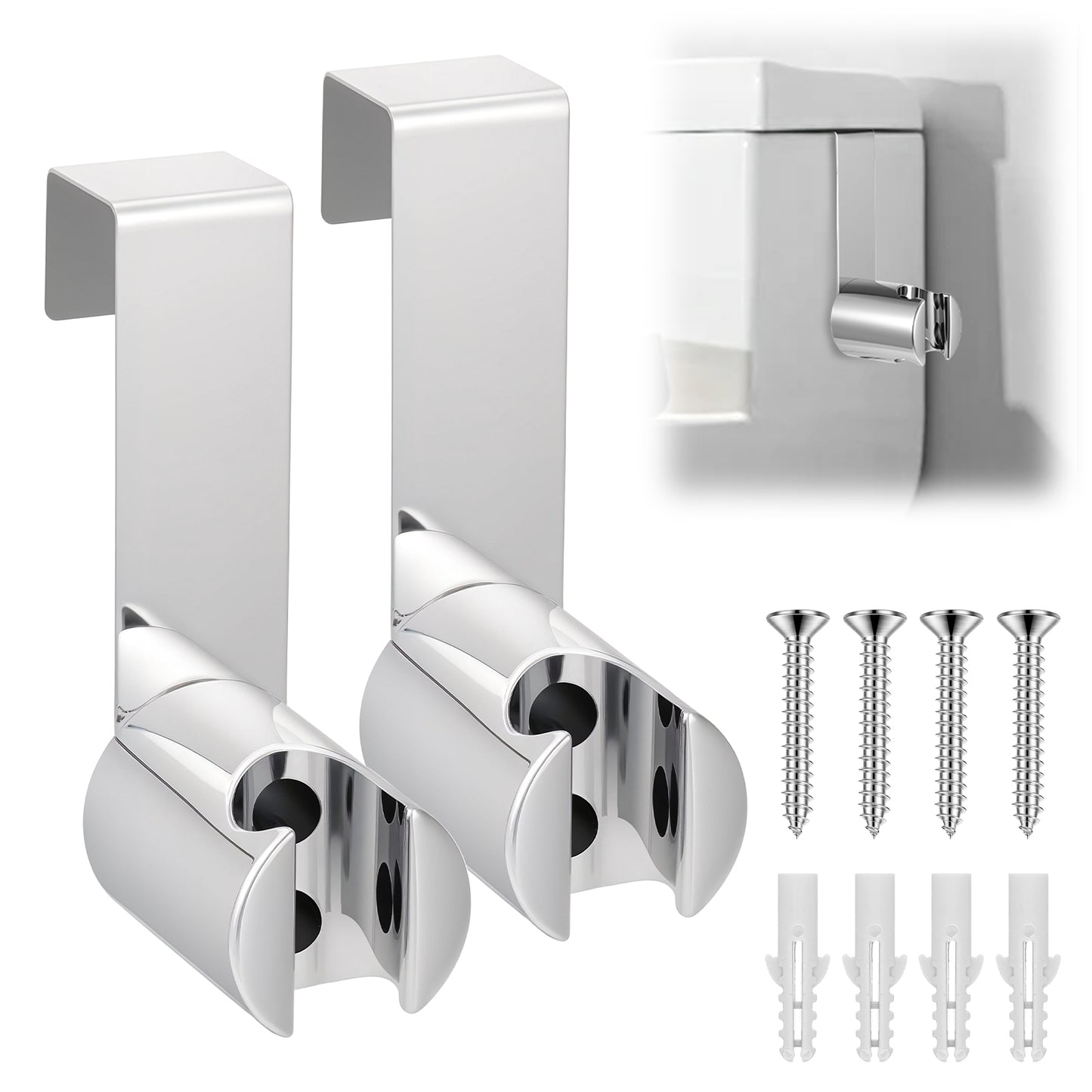 Bidet Sprayer Holder, Stainless Steel Toilet Attachment, Wall Mount Bracket for Handheld Shower Wand and Diaper Sprayer, Polished Finish