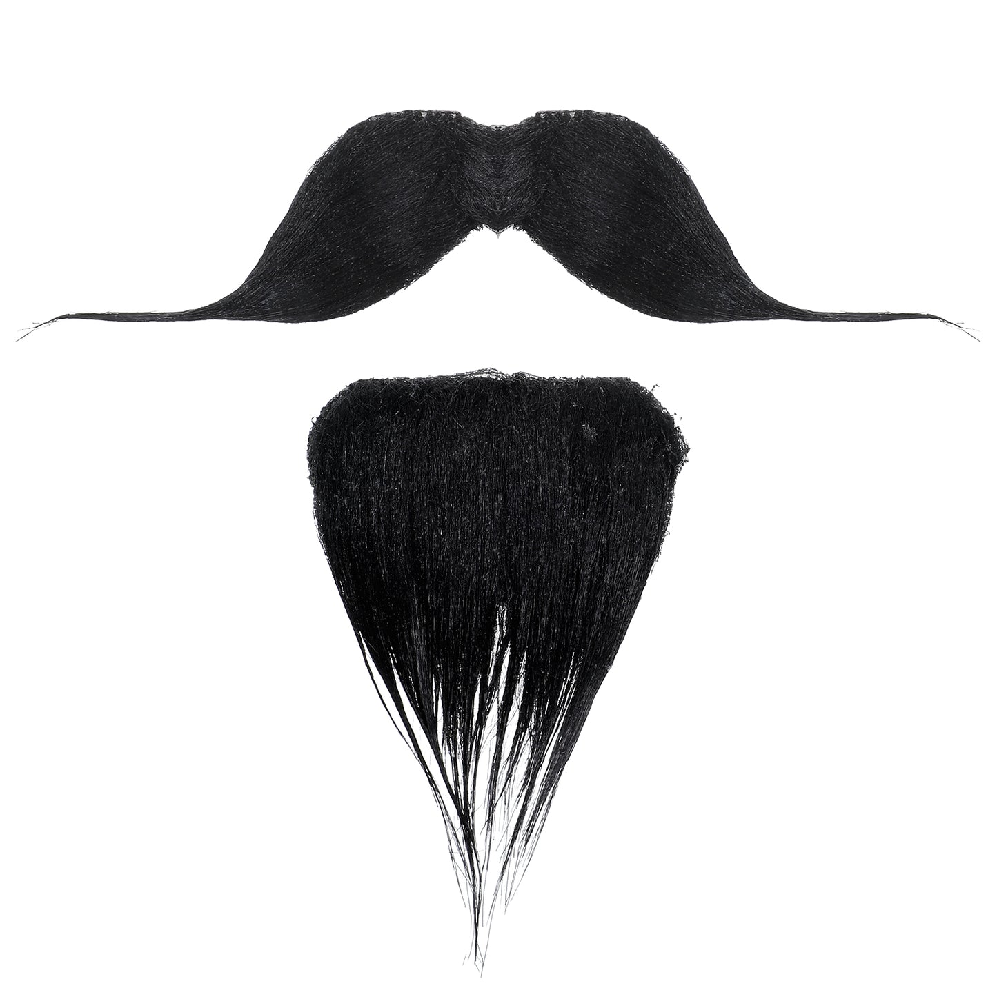 HaiFafafaing 2 Pcs Fake Mustache Self-Adhesive Beard for Adults Stick On False Facial Hair for Costumes Festival and Parties(Black)