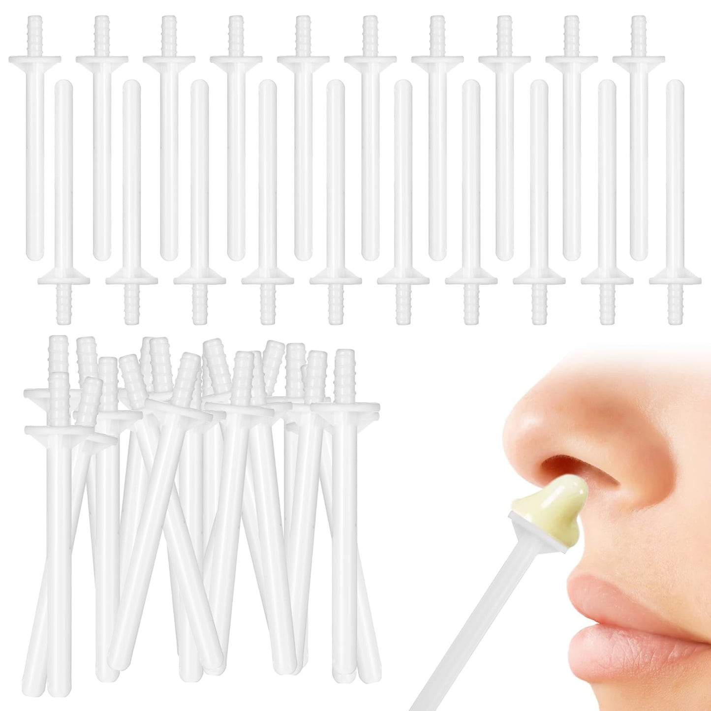 100 Pcs Wax Applicator Sticks, Disposable Spiral Nose Hair Wax Sticks, Nose Hair Removal and Noses Cleaning Kit, Noses, Ear, Face Cleaning, Suitable for Men and Women