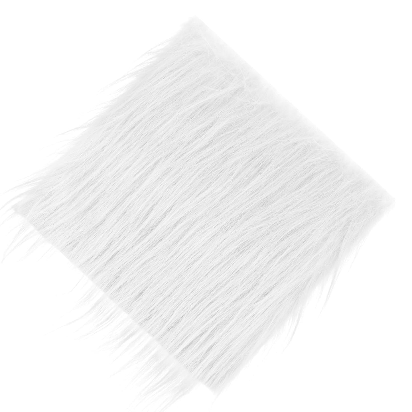 Shaggy Faux Fur 10 x 20 Inch Plush Fake Fur Fabric Fluffy Craft Fur for Gnomes Beard Santa Claus Hair Dwarf Cosplay Costume DIY Craft Christmas Decoration(White)