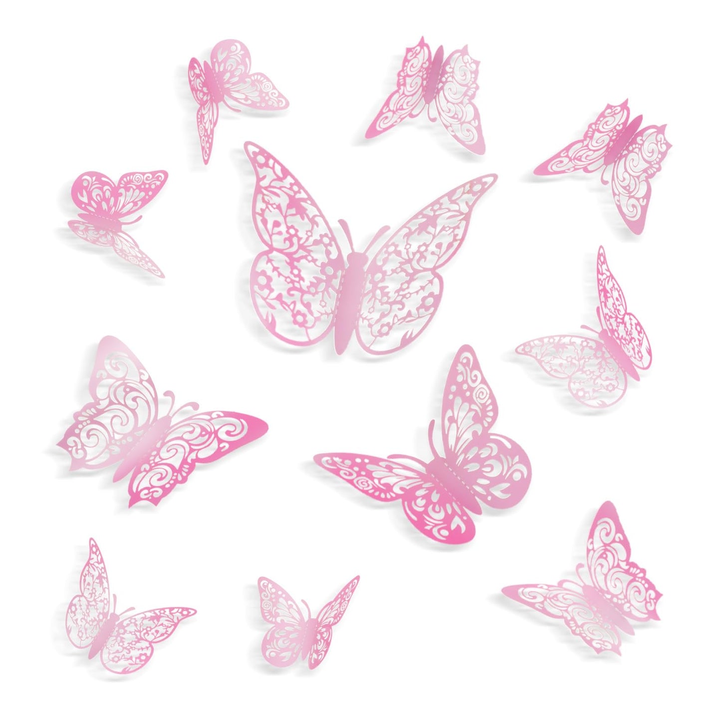 108pcs 3D Butterfly Wall Stickers Butterfly Stickers Purple Pink Butterfly Decorations for Walls Bedroom Party Wedding Decors