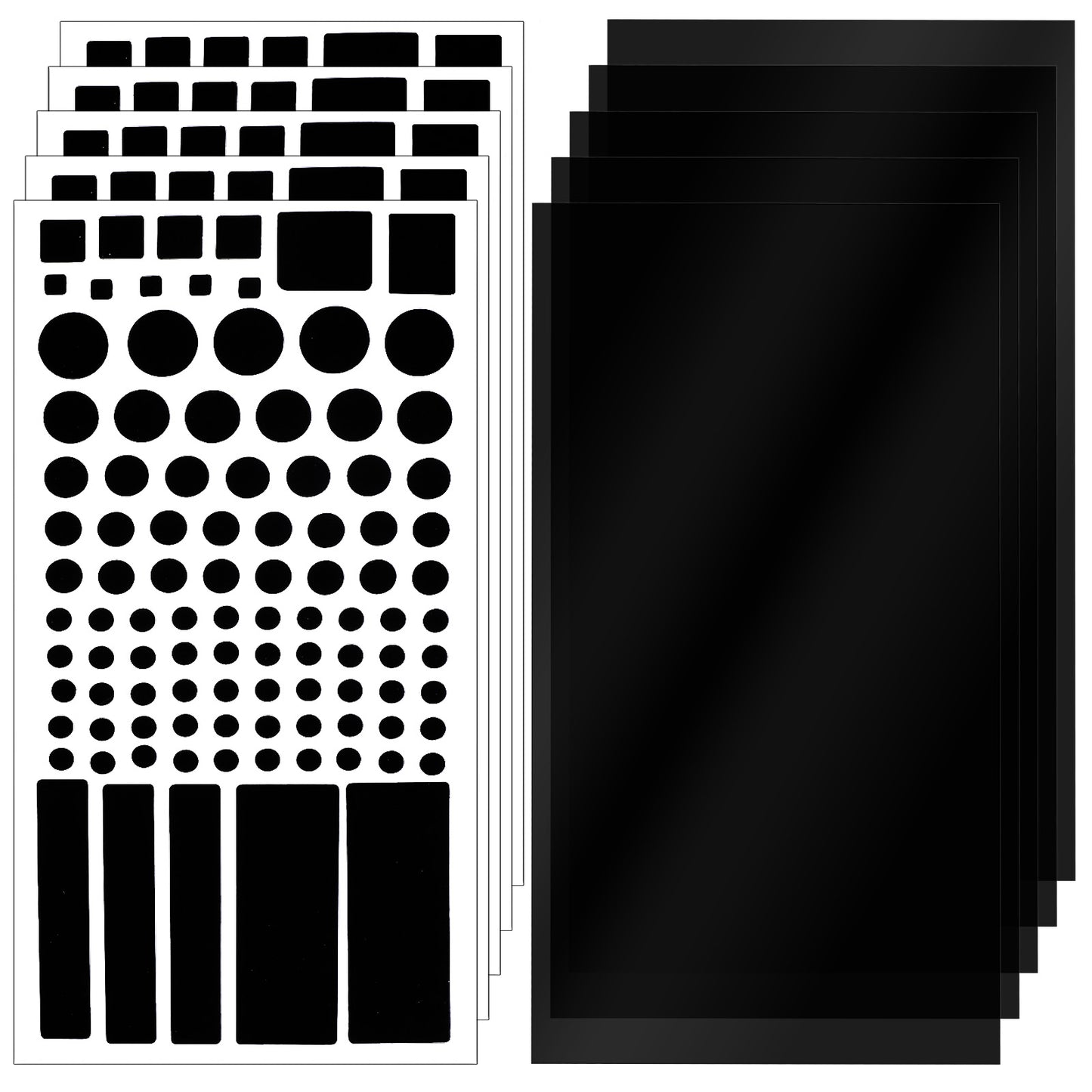 10Pcs Black LED Light Blocking Stickers, Blackout Sticker for Electronic, Light Dimming Stickers for Routers, TV LED Covers Blackout(5 Sheets Cut and 5 Sheets Whole)