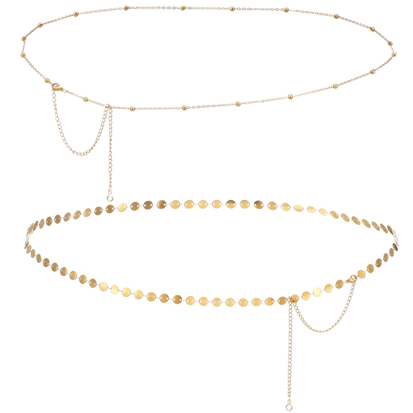 Gold Waist Chain Dainty Layered Waist Beads Chain Belt for Women Simple Belly Chains Waterproof Beach Bikini Body Jewelry Accessories