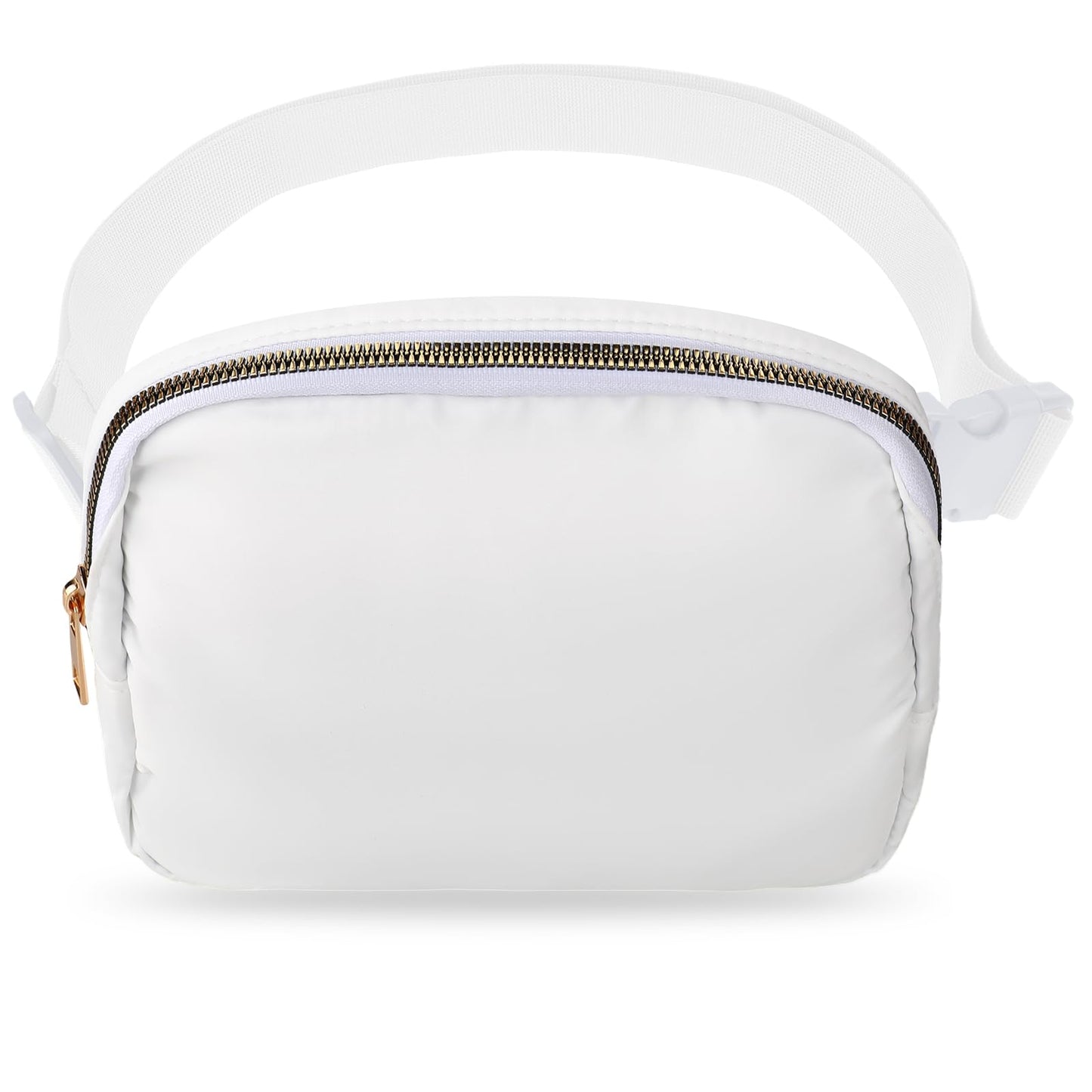 Unisex Mini Fanny Pack Belt Bag with Adjustable Strap as a Crossbody Shoulder Bag for Workout Running Traveling Hiking (White)
