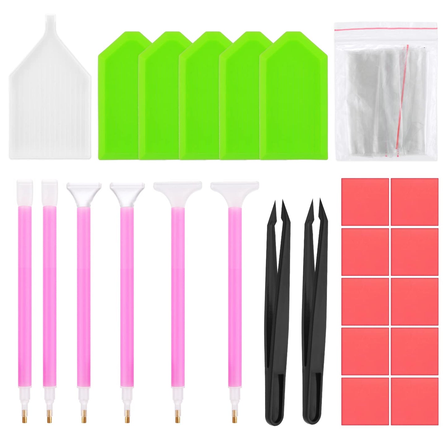 Lusofie Diamond Paintings Tools Diamond Paintings Accessories with Point Drill Pen, Tweezers, Plastic Tray, Diamond Embroidery Box for Nail Art and Diamond Embroidery