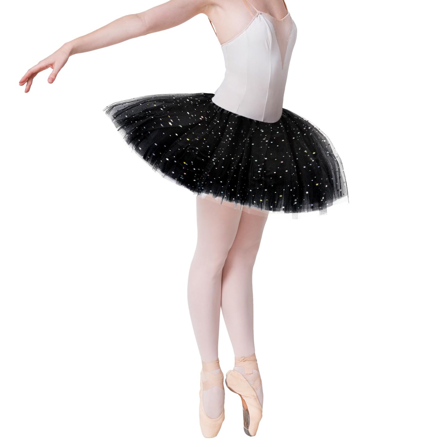 Tutus for Women Adult Tutus Skirts 3 Layers Tulle Tutu Ballet Dance Skirt 80s Style Short Skirt Halloween Christmas Costume Party Dress Up Running Skirt (Black)
