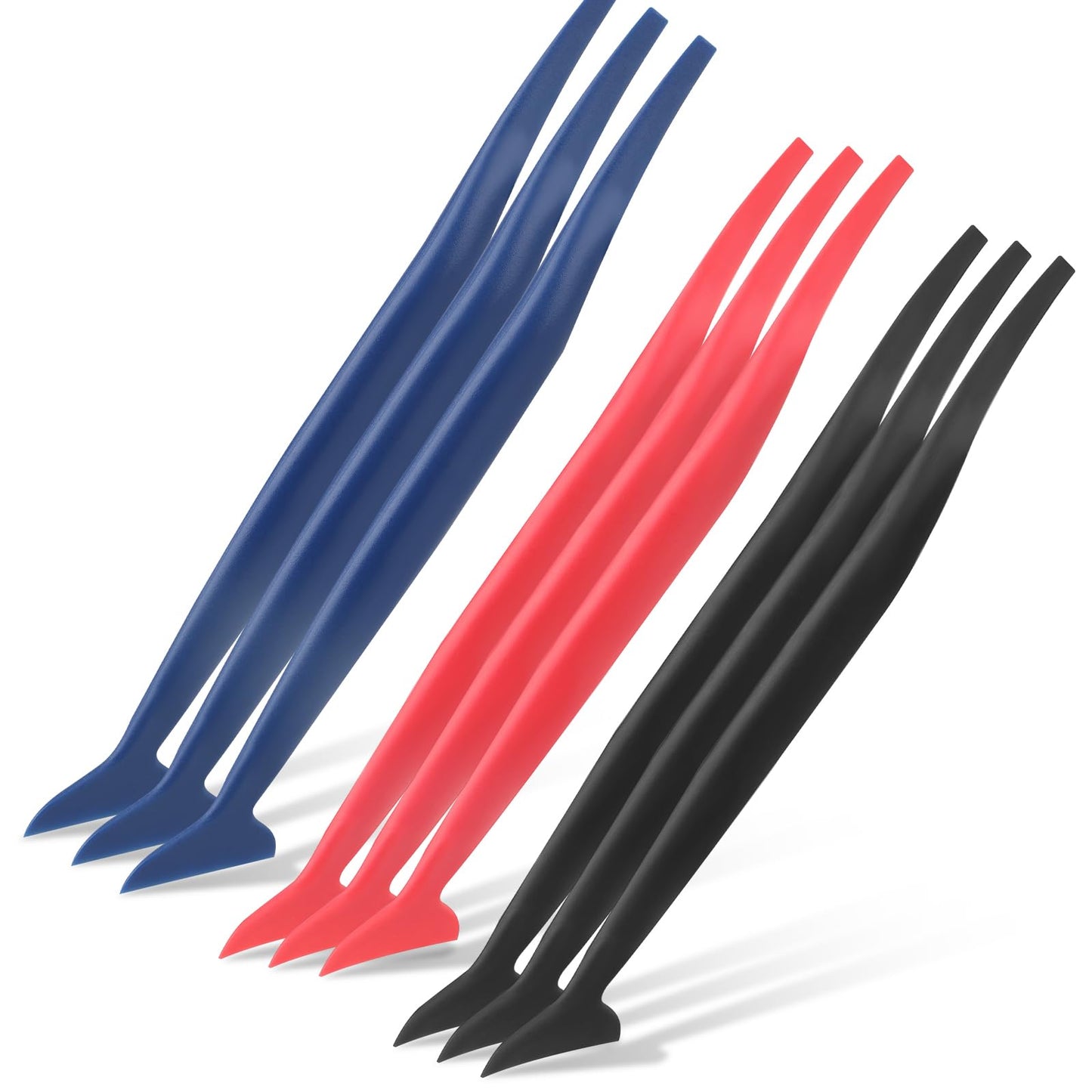 Fiyooau Vinyl Wrap Tools - 9 Pcs Car Micro Squeegee Curves Slot Tint Tool Set, 3 in 1 Car Wrapping Flexible Squeegee Tools with Different Hardness for Installing Vehicle Wraps and Auto Stickers