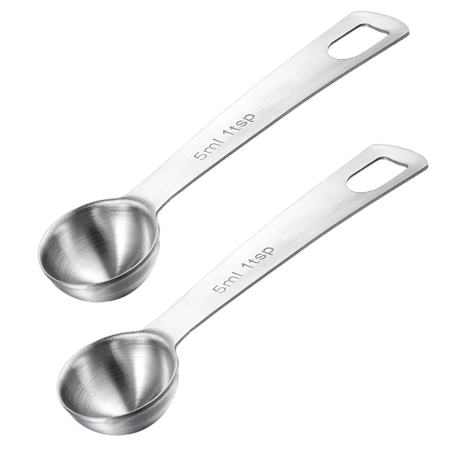 2 Pcs Measuring Spoon Stainless Steel Teaspoons (5ml) Coffee Scoop and Tablespoon Measuring Spoon Metal Kitchen Gadgets for Cooking and Baking