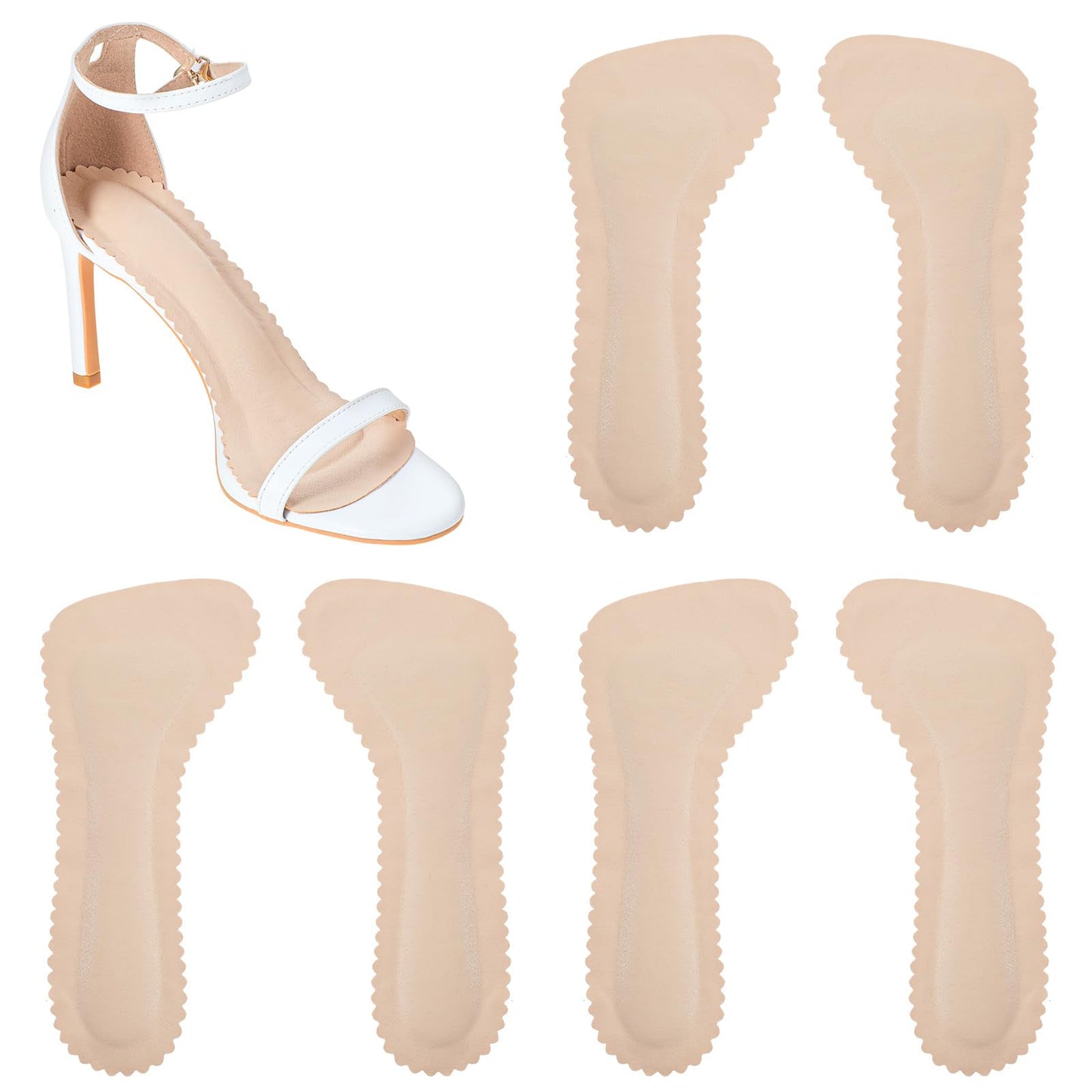 3 Pairs High Heel Cushion Inserts for Women, Invisible Insoles