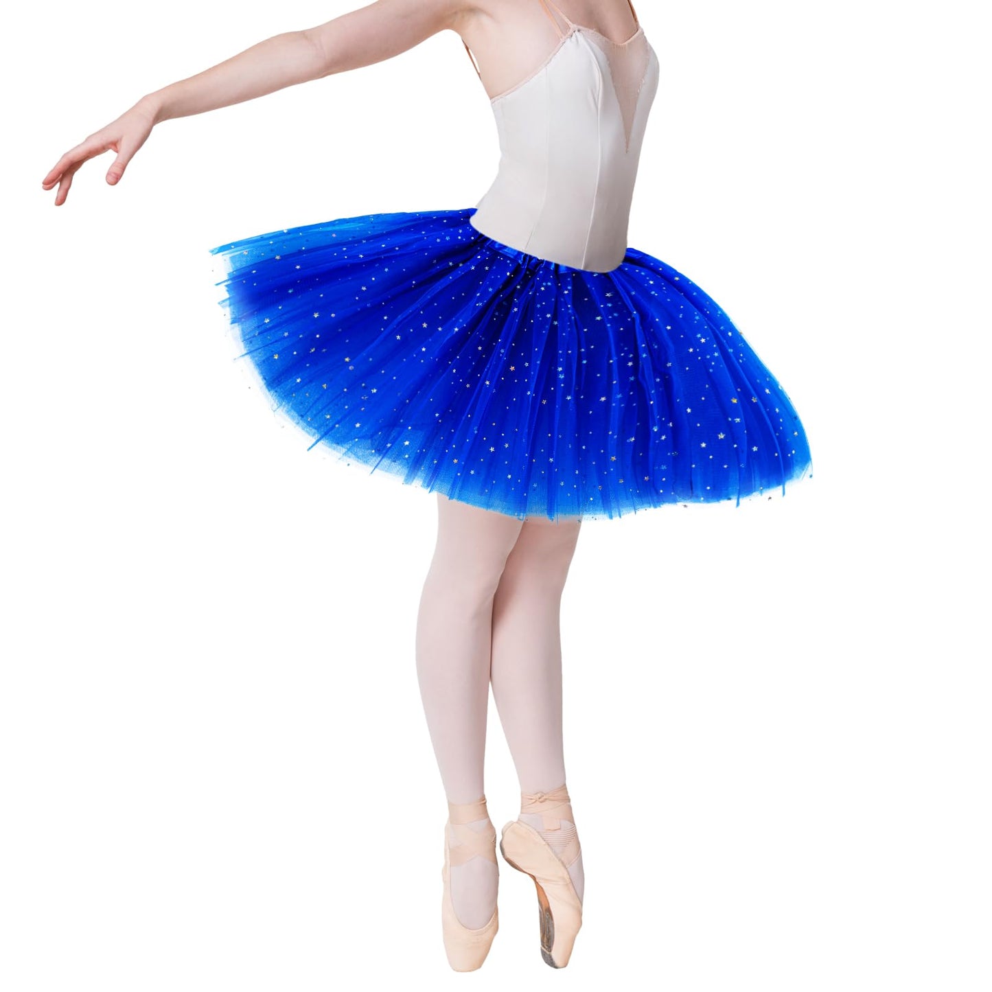 Tutus for Women Adult Tutus Skirts 3 Layers Tulle Tutu Ballet Dance Skirt 80s Style Short Skirt Halloween Christmas Costume Party Dress Up Running Skirt (Royal Blue)