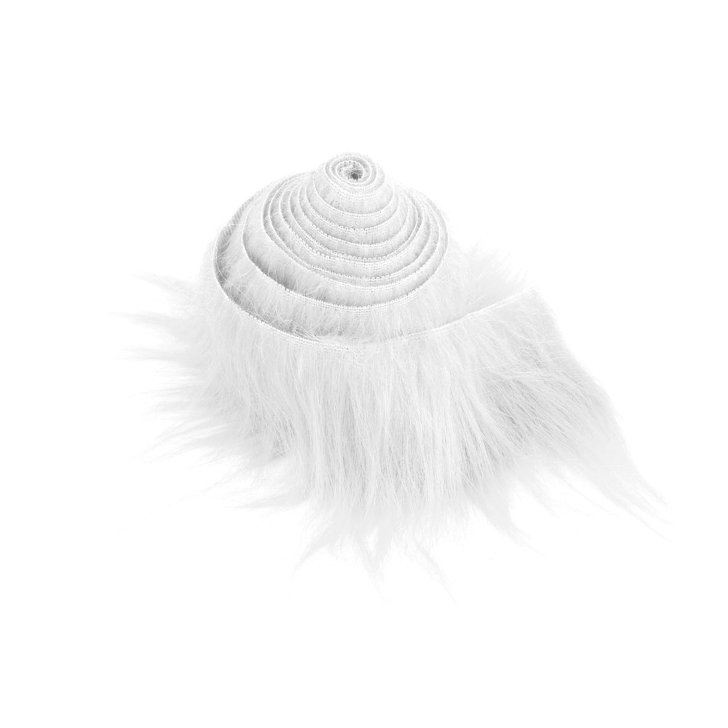 Lusofie 1Pc Shaggy Plush Faux Fur Fabric Precut Strips 4x100inch White Fur Fluffy Fuzzy Craft Fur for Gnomes Beard Santa Claus Hair Dwarf Cosplay Costume DIY Craft Decoration (White)