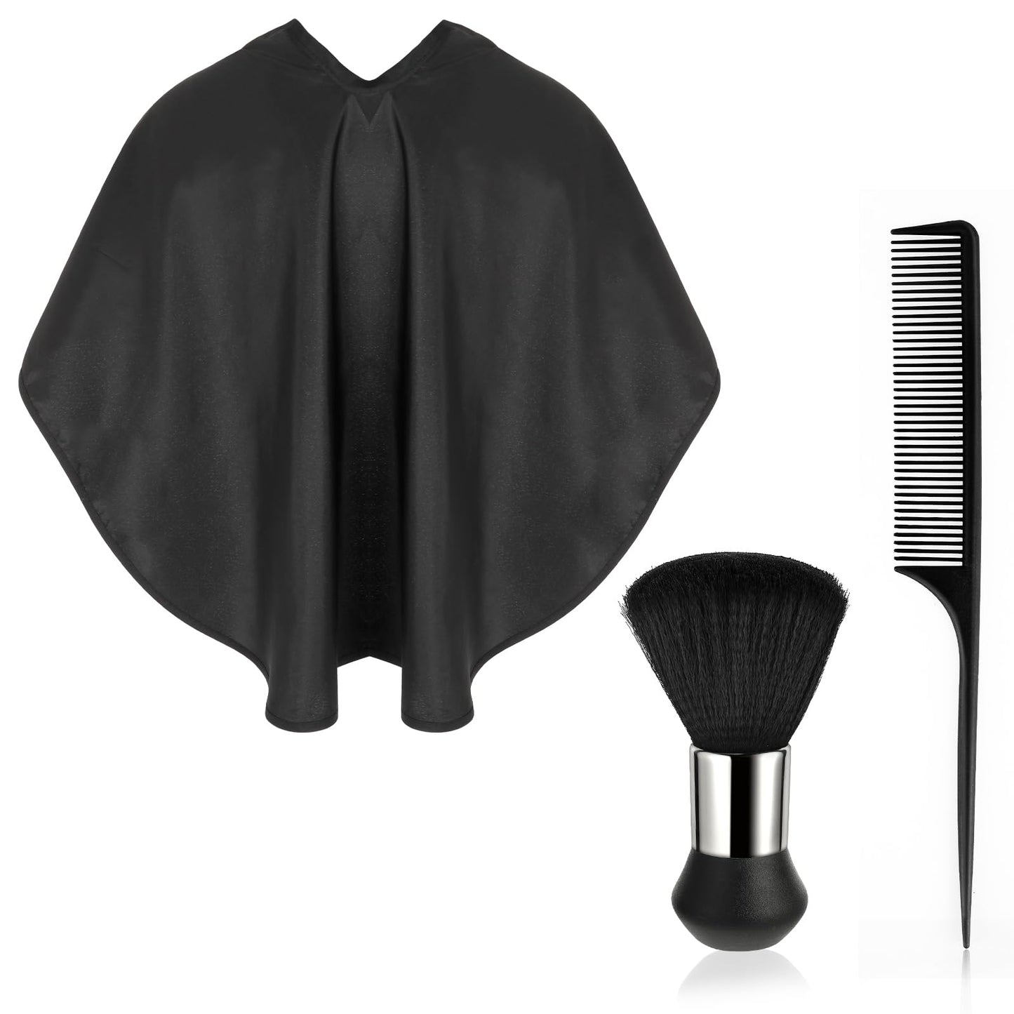 Lusofie Black Barber Cape,Waterproof Hair Cutting Cape Barber Accessories Hair Cutting Kit Makeup Apron For Hair Color, Bleach, Shampoo