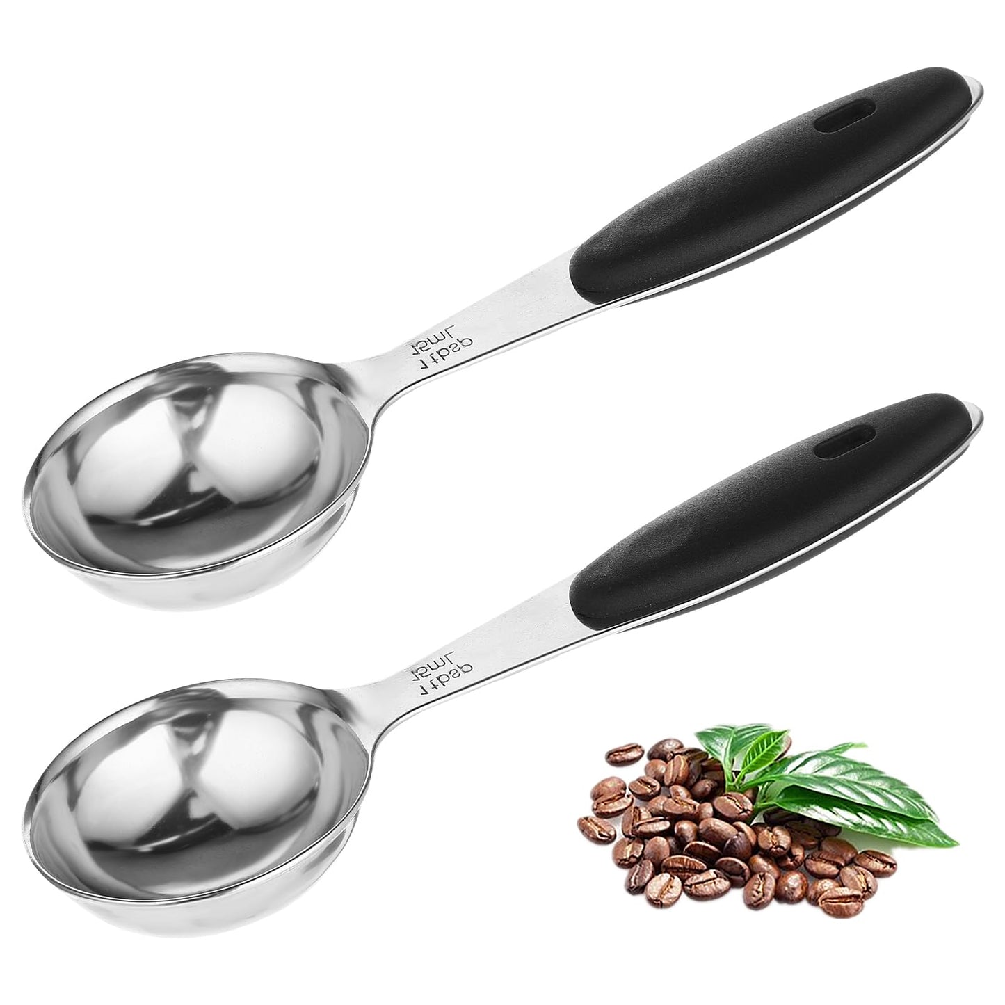 1 Tbsp Scoop Stainless Steel Measuring Spoons 1 tsp | 15 ml 2 Pack Single Measuring Spoon Rubber Handle Measuring Spoons Only