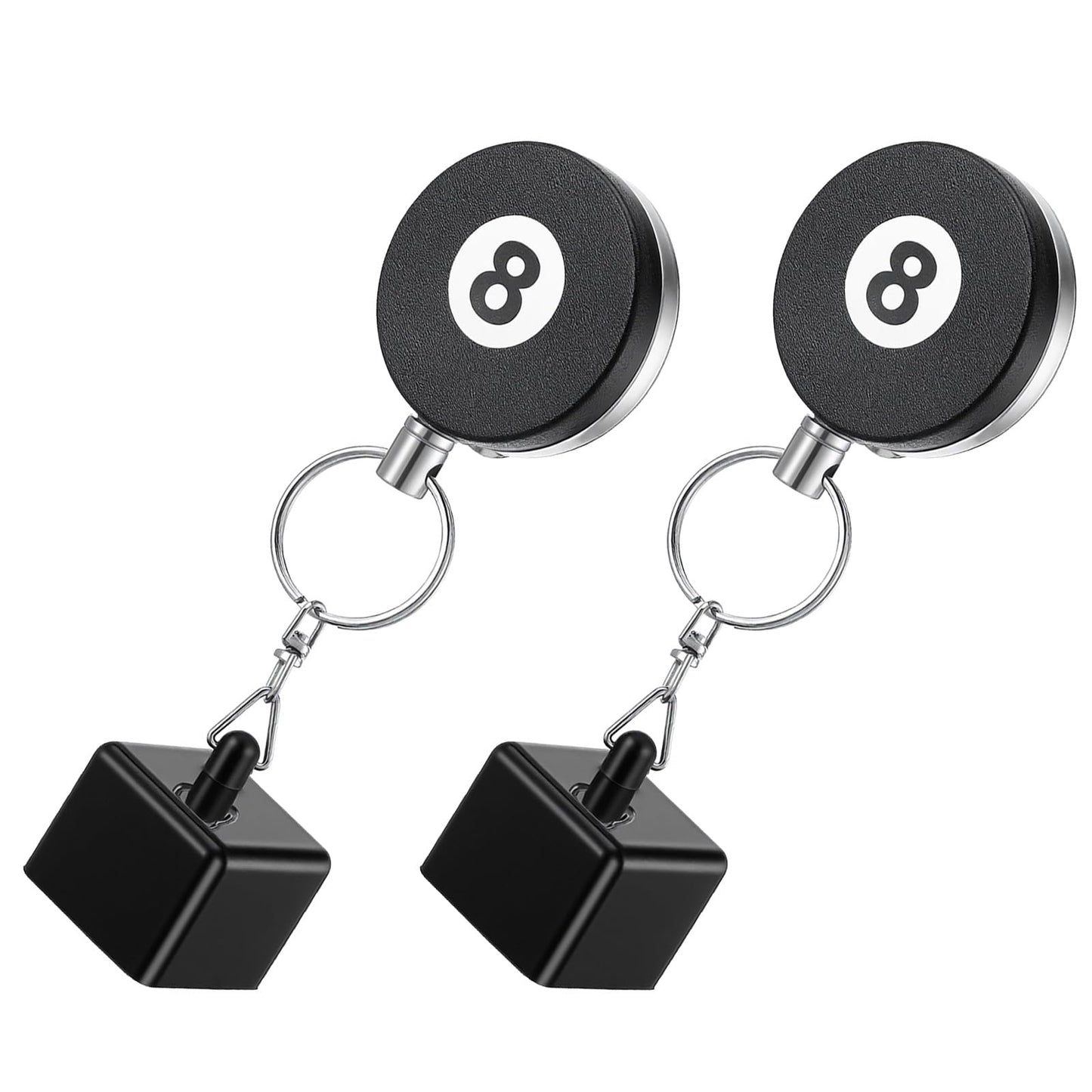 Fiyooau 2 Pcs Pool Chalk Holder - Retractable Billiards Pool Cue Chalk Holder with Belt Clip - Billiards Accessories for Billiard Lovers