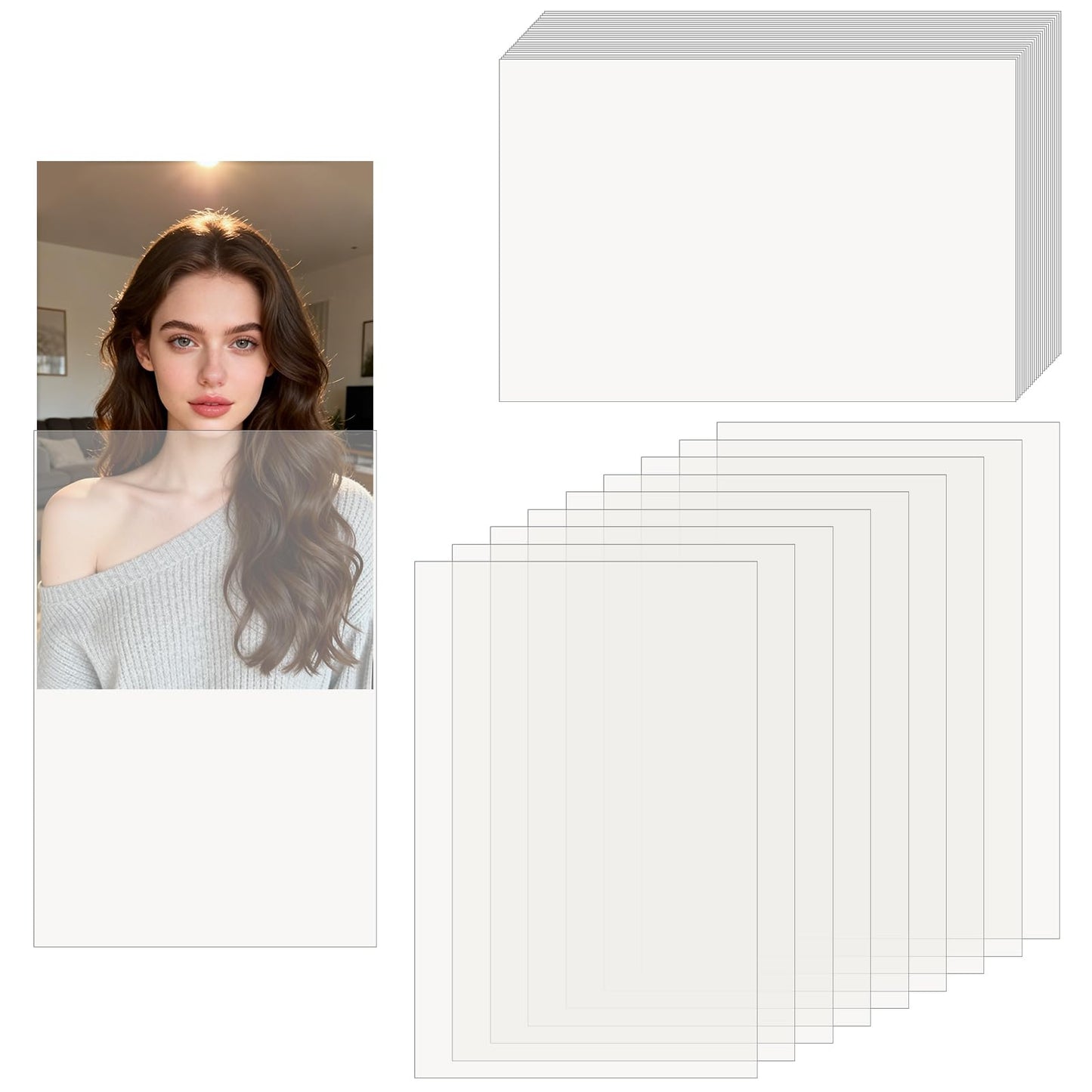 200 Pcs 58 x 88 mm Microns Clear Polypropylene Idol Photocard Sleeves