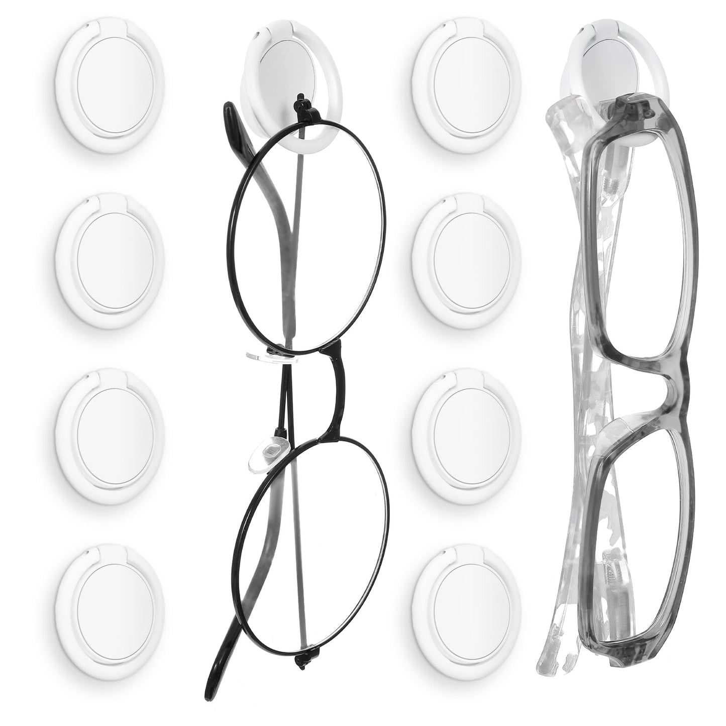 Meyeyaia 10pcs Sunglasses Holder Wall,Adhesive Sunglass Holder for Wall, White Hanging Sunglasses Organizer for Eyeglass Display