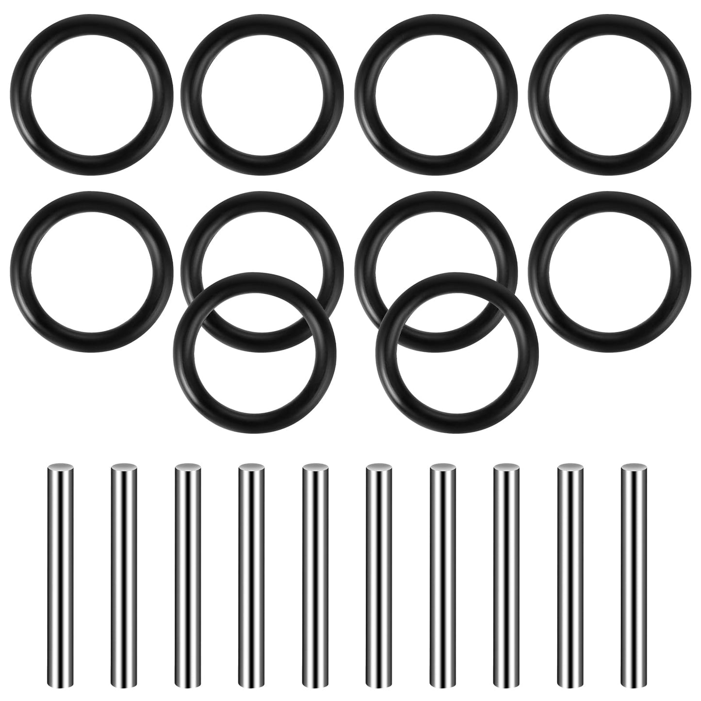 Lusofie 60PCS Replacement Pin And O-Ring Set(30 Pins+30 Rings) 3 X 24mm Socket Pins Impact Ring and Pin 3.5mm Pressure Washer O Rings Rubber For Impact Wrenches Makita Impact Wrench Scaffolding Tools