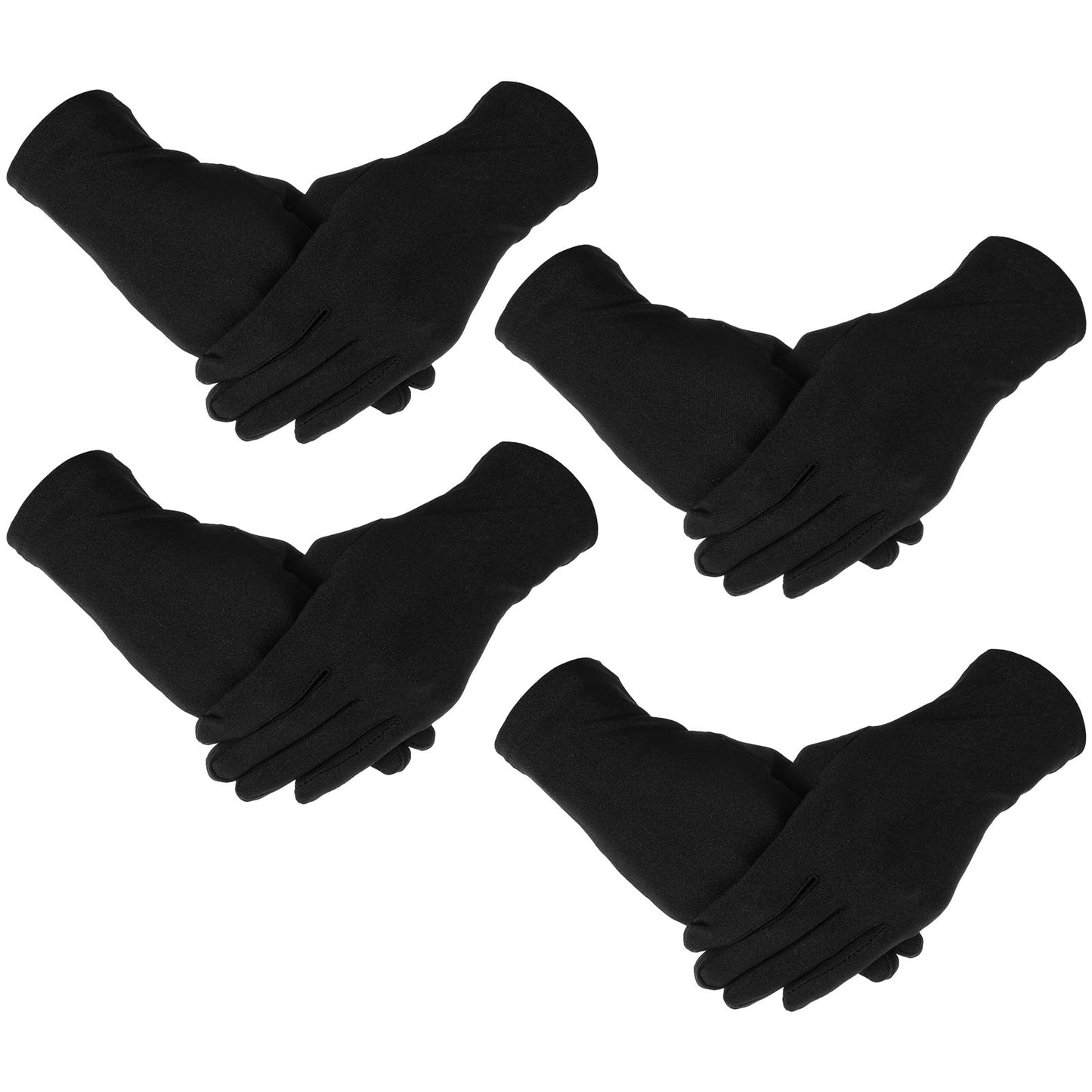 Meyeyaia Women's Satin White Wedding Party Gloves(black)