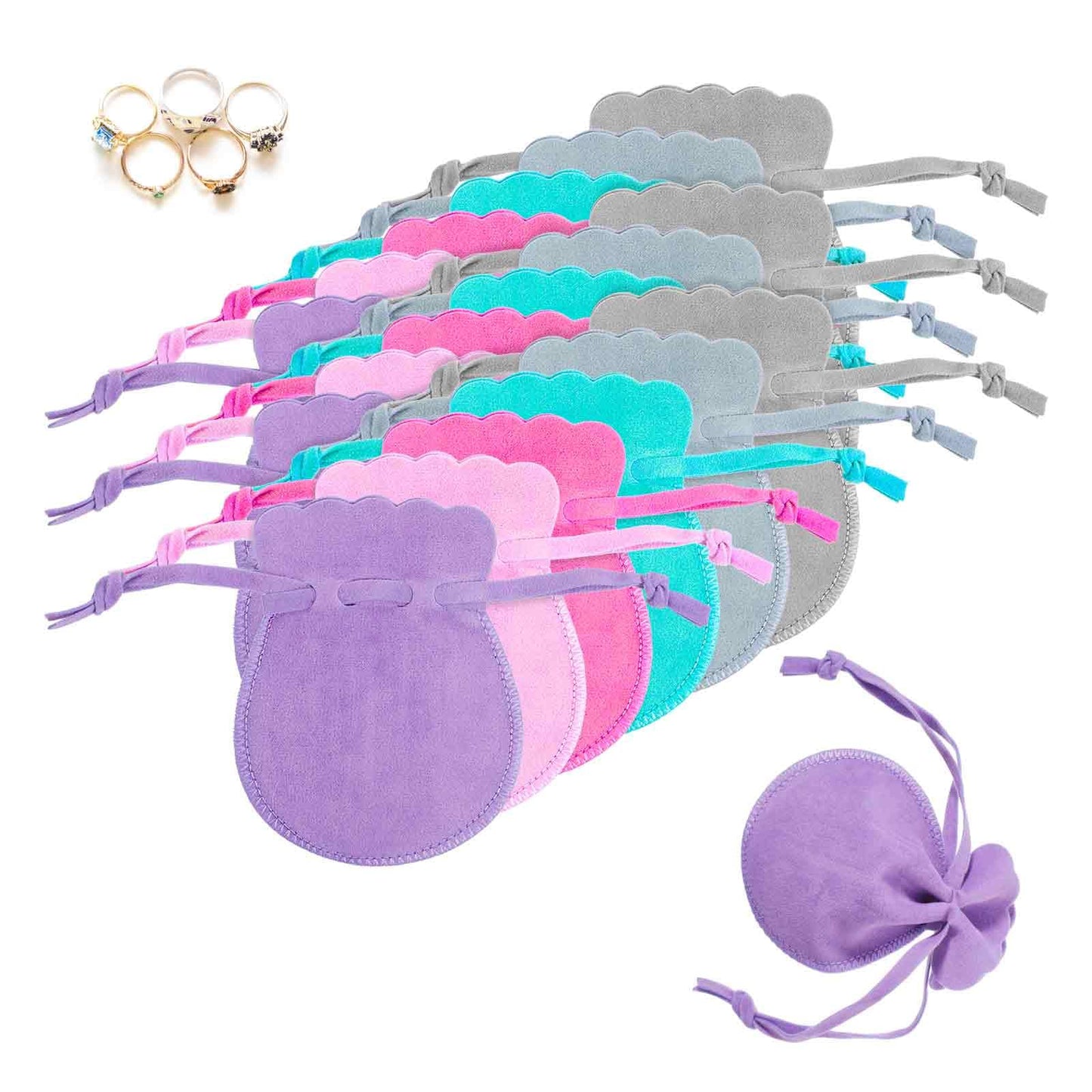 18Pcs Velvet Jewelry Pouches, 3.54 x 2.76inch Small Velvet Drawstring Bags
