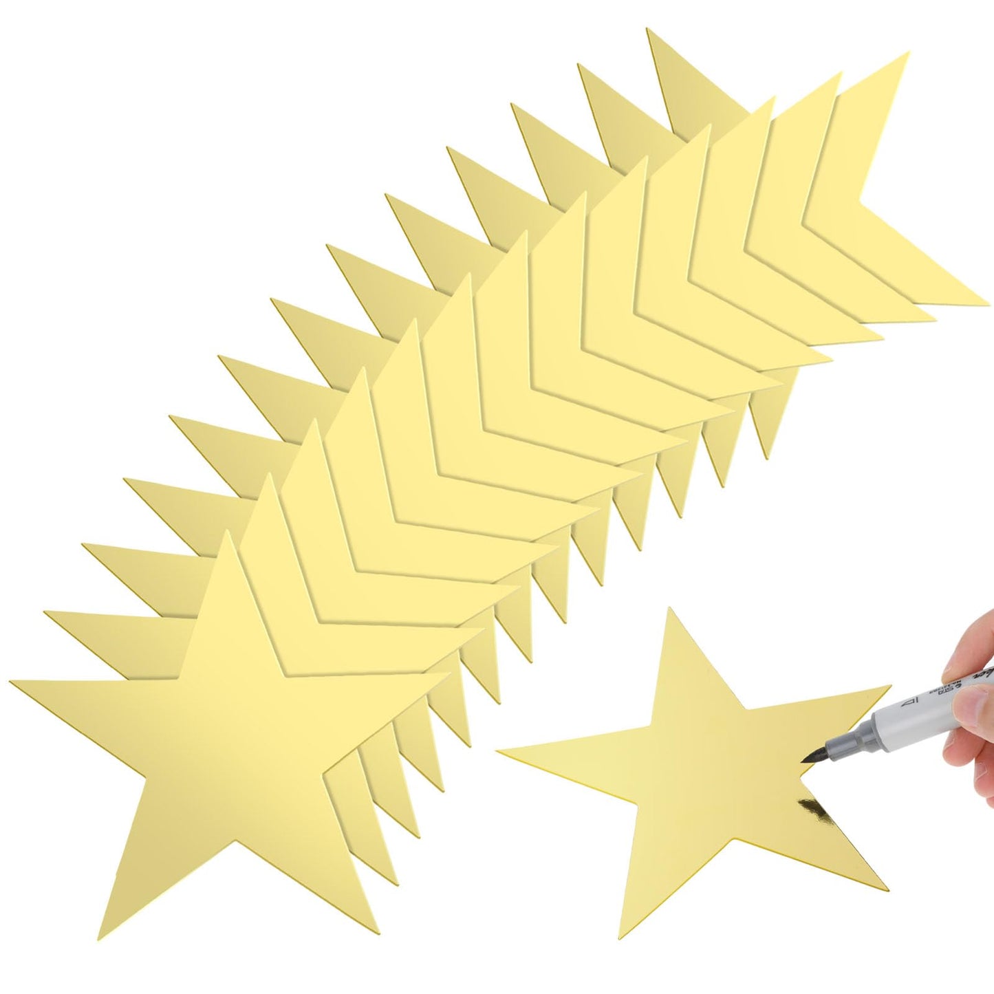 Yolev 80 Pieces Stars Cutouts Double Printed Paper Star Decorations Glitter Star Confetti Cutouts Cardboard Stars for Party Cardboard Star Metallic Paper Stars for Classroom Wall Wedding Decors