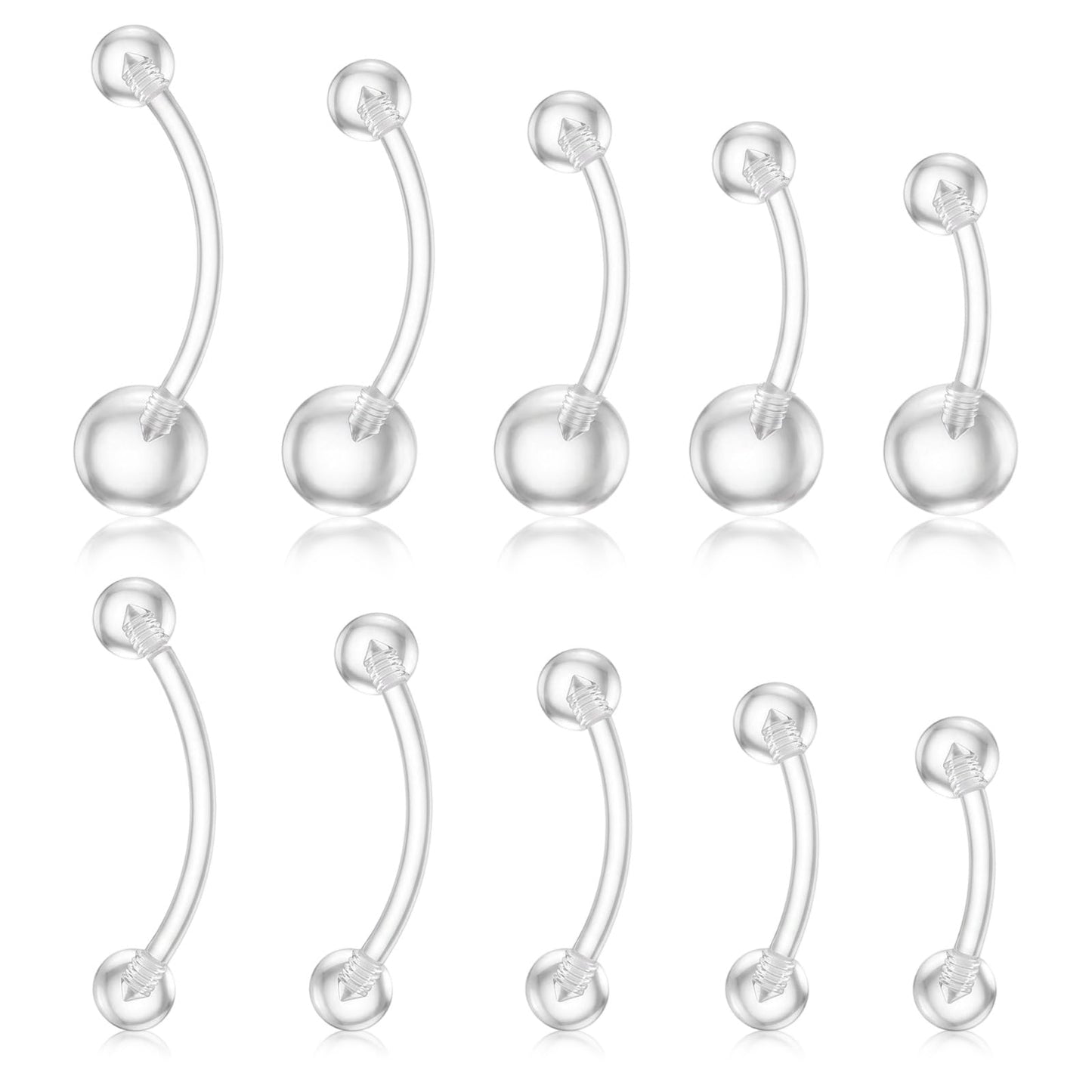 10pcs Plastic Belly Button Rings 14g Plastic Pregnancy Belly Rings