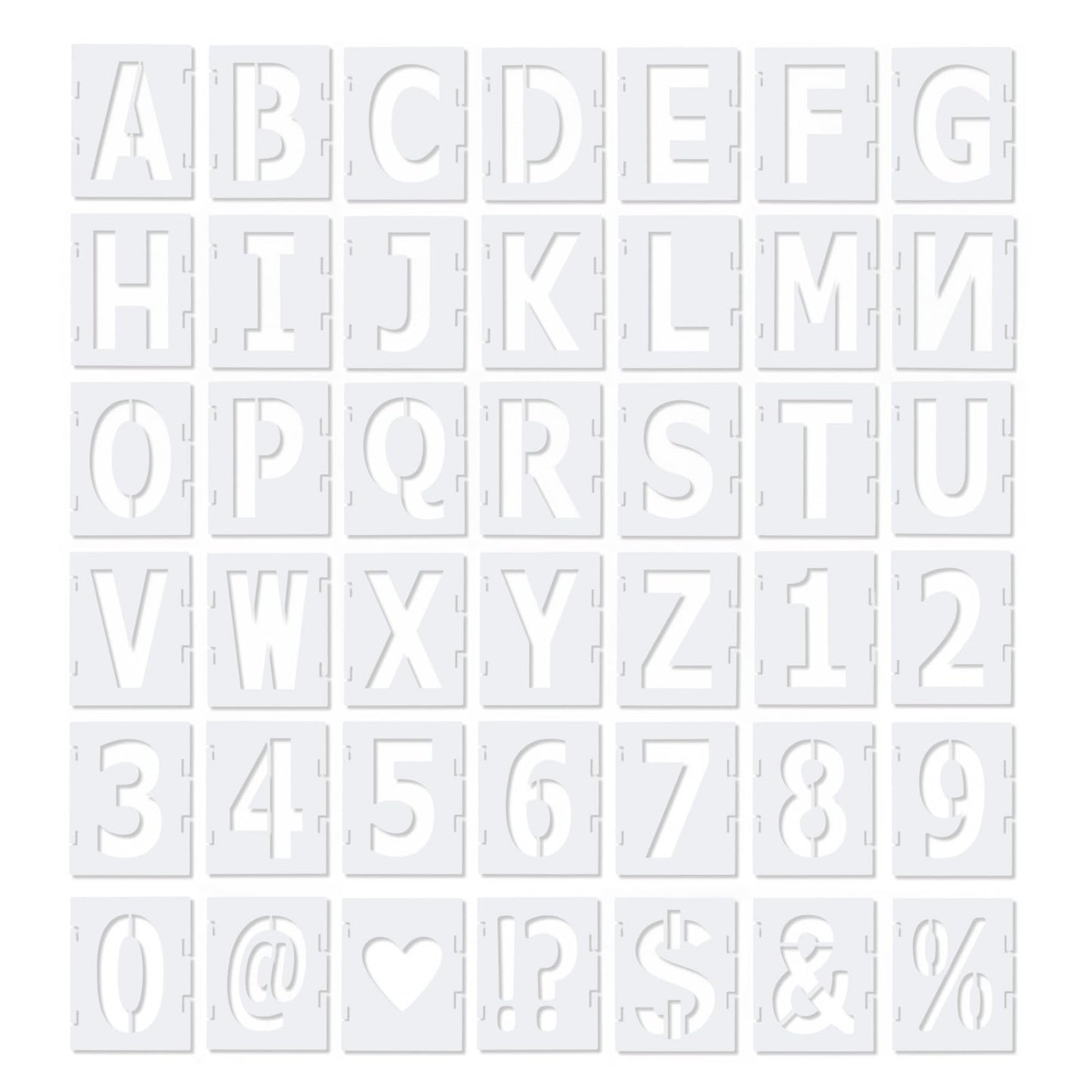 Lusofie Stencil, 42Pcs 3Inch Letter Number TEMPLATE_STENCIL for Painting on Wood Wall Signage, Reusable PE Material, High Transparency, Wide Application