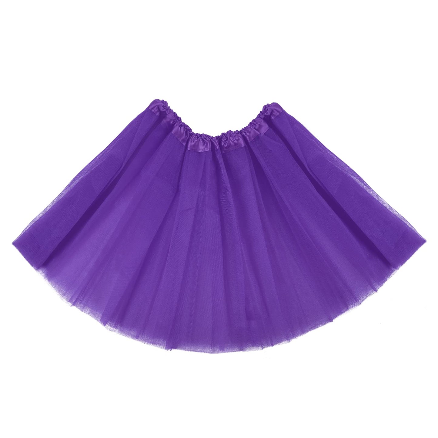 Women's Adult Teen Tutu Skirts Elastic 3-Layered Tulle Tutu Skirt Ballet Dance Running Skirt for Fancy Dress-up Parties (Dark Purple)