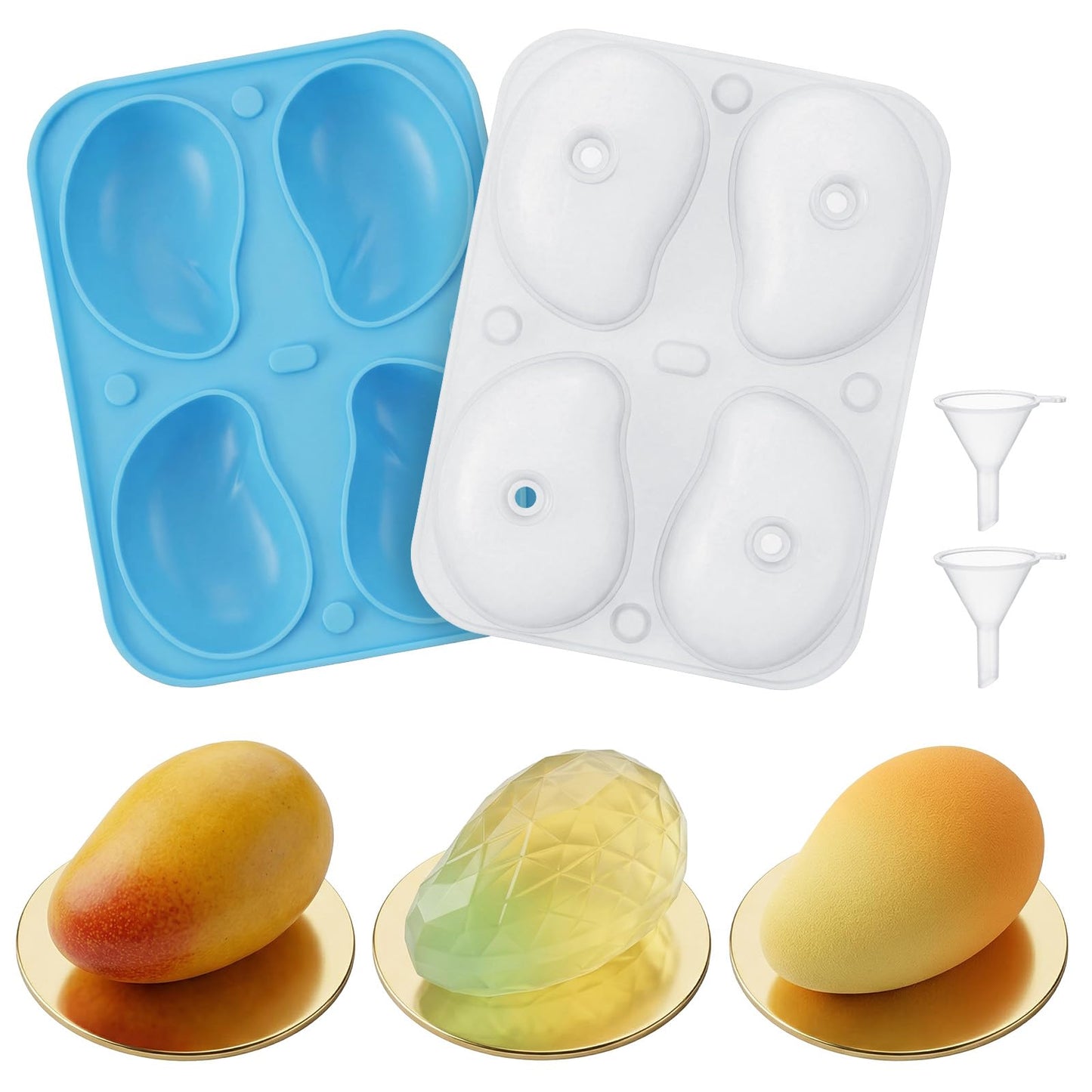 Mango Silicone Mold, 3D Mango Molds Silicone For Chocolate, Candy, Ice Cream, Pudding, Jelly, Bakeware, Mousse Cakes Baking Supplies, Dishwasher Safe, Easy Demolding Fruit Pastry Mold