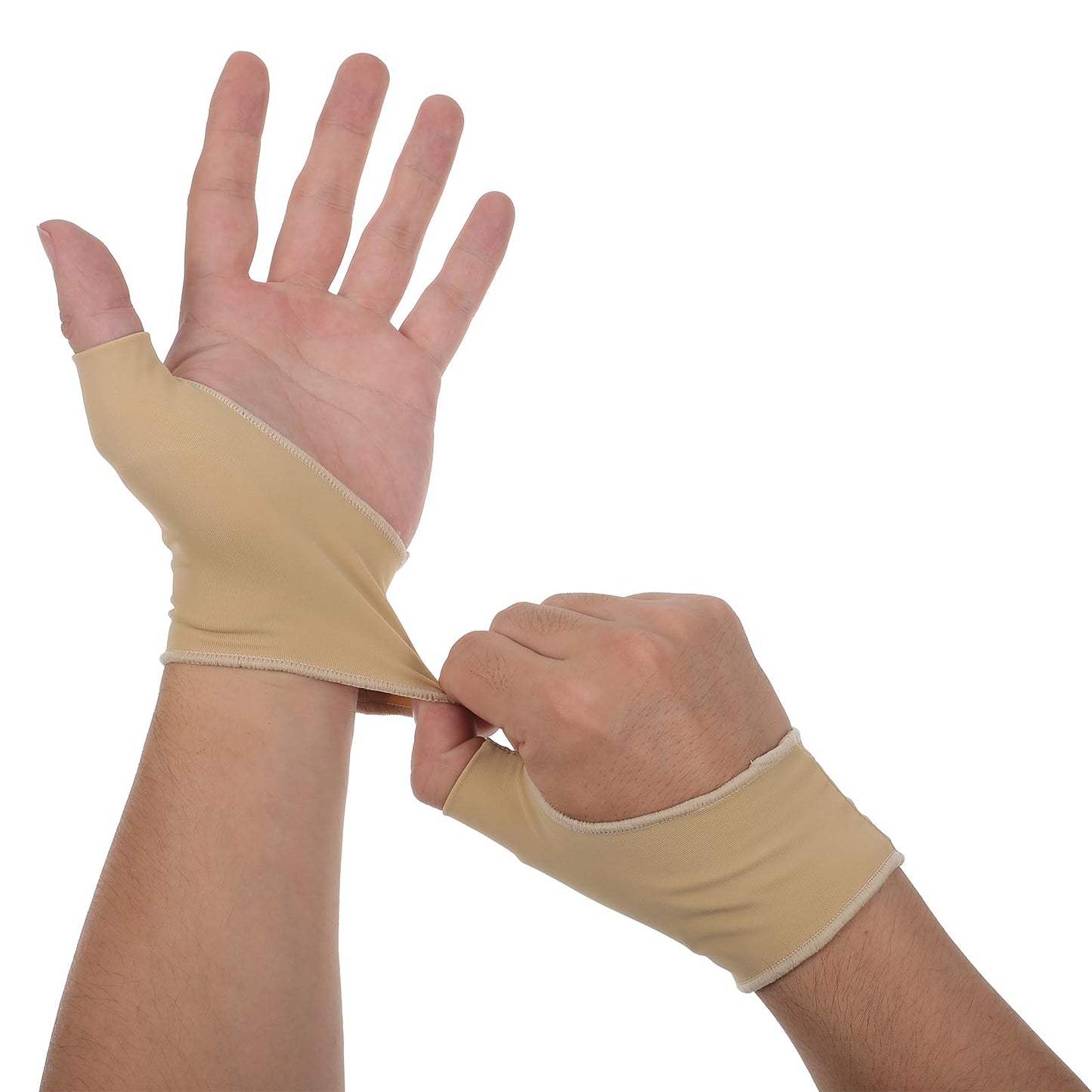 Josojoou 2 Pairs Thumb Wrist Brace Compression Sleeve, Soft Thumb Splint Glove Liner, Ergonomic Thumb Wrist Support Brace for Arthritis Pain Relief Protector Support