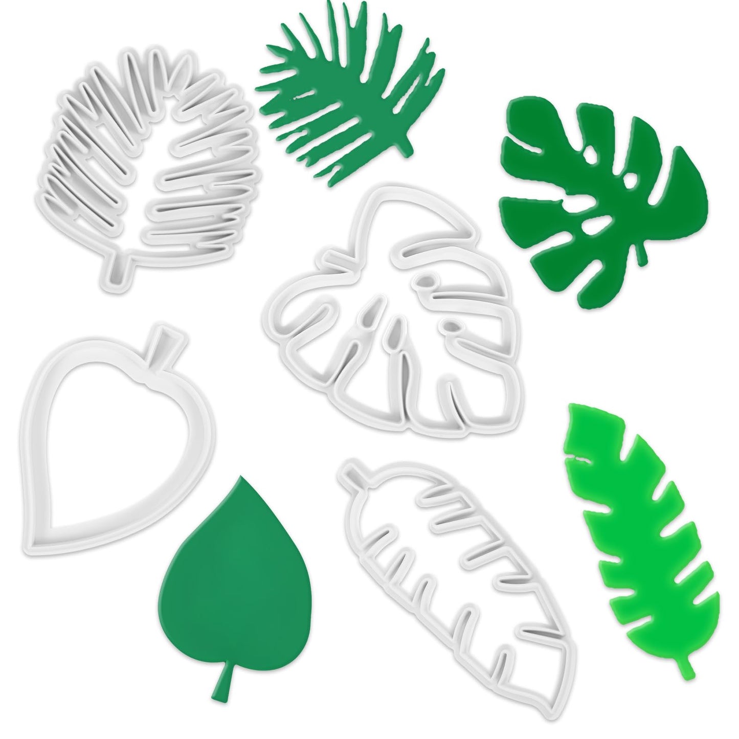 Leaf Cookie Cutter 4Pcs Hawaiian Palm Tree Cookie Cutter Palm Leaves Fondant Mold for DIY Cake Sugarcraft Candy Gum Paste Fondant Decorating Tools