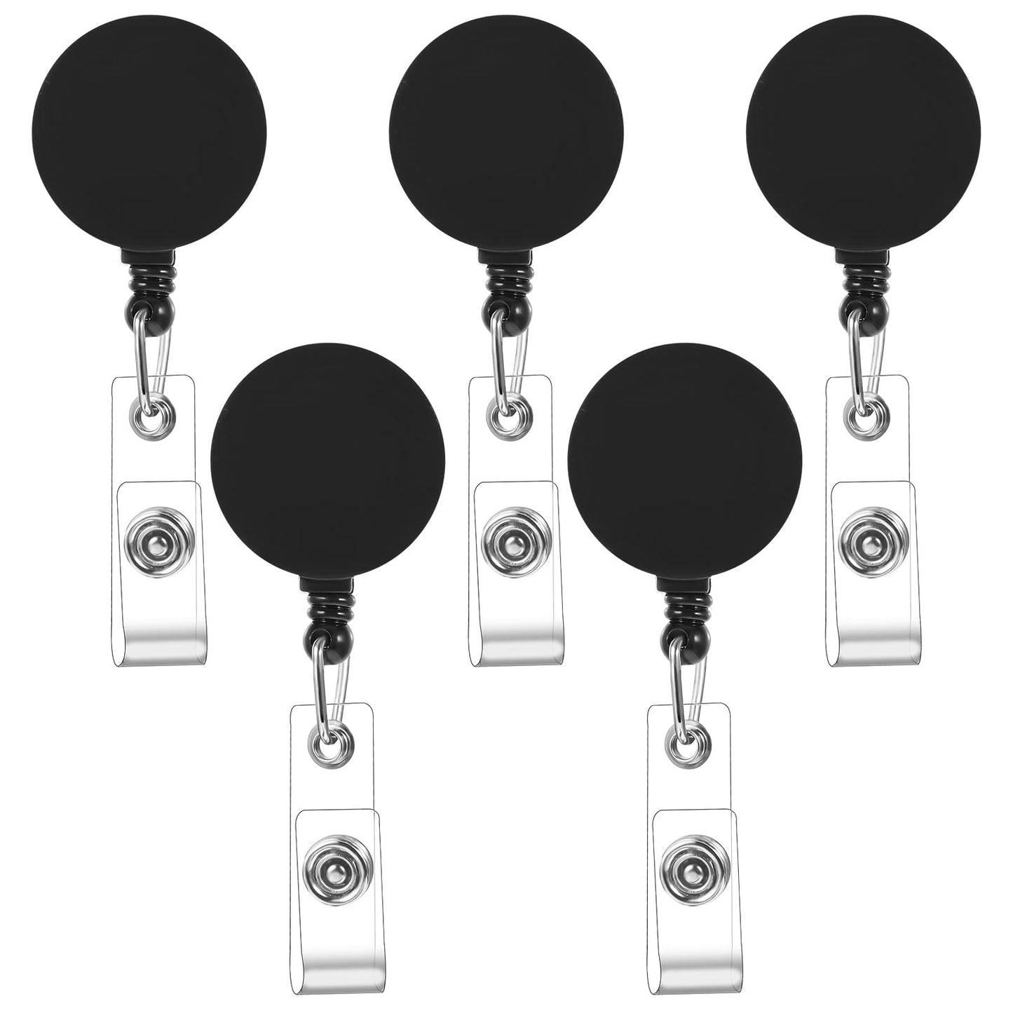 Lusofie 5 Pcs Badge Reels, Retractable Badge Reel, Badge Holder Retractable Clip, Id Badge Reel with Swivel Alligator Clip for Nurses Doctors Office Staff Teachers Students and Volunteers Supplies