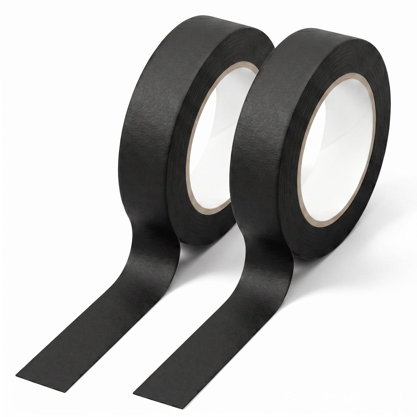 Fiyooau 2 Rolls Black Masking Tape, 0.59 Inch x 14 Yards Black Painters Tape Smart Adhesion Border Washi Paper Tapes for Marking, Painting, Assisting, Crafts & Scrapbooks, Easy Tear, Clean Removal
