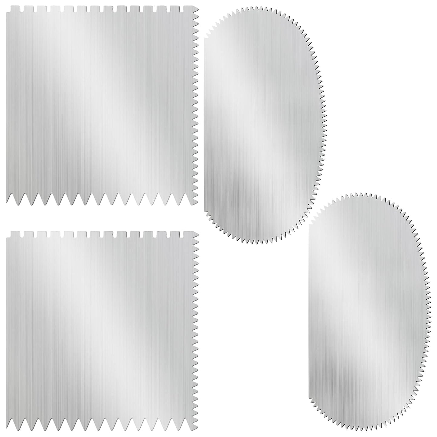 Steel Pottery Tools 4Pcs Stainless Steel Clay Scraper Set Serrated Scraper Clay Ribs Modeling Cutter Kits for Sculpting Texturing Artists