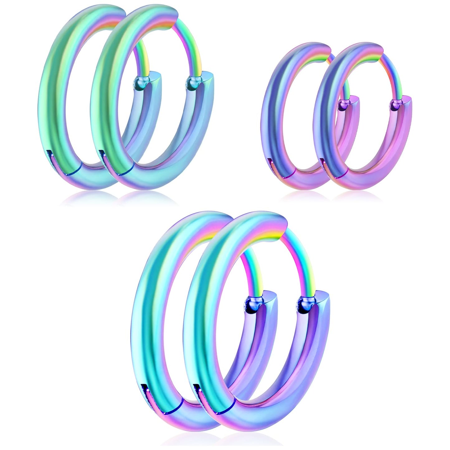 Surgical Stainless Steel Small Hoop Earrings Girls Hoop Earrings Small Huggie Hoop Earrings for Women Men 8mm/10mm/12mm Cartilage Piercings Earring