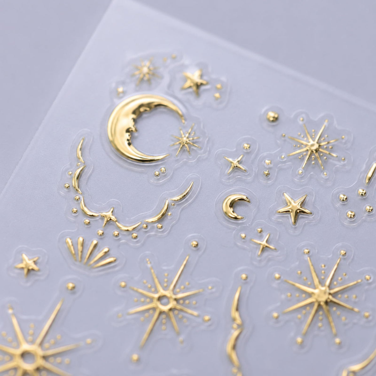Yolev Gold Star Nail Stickers 5D Embossed Gold Nail Art Stickers Decals