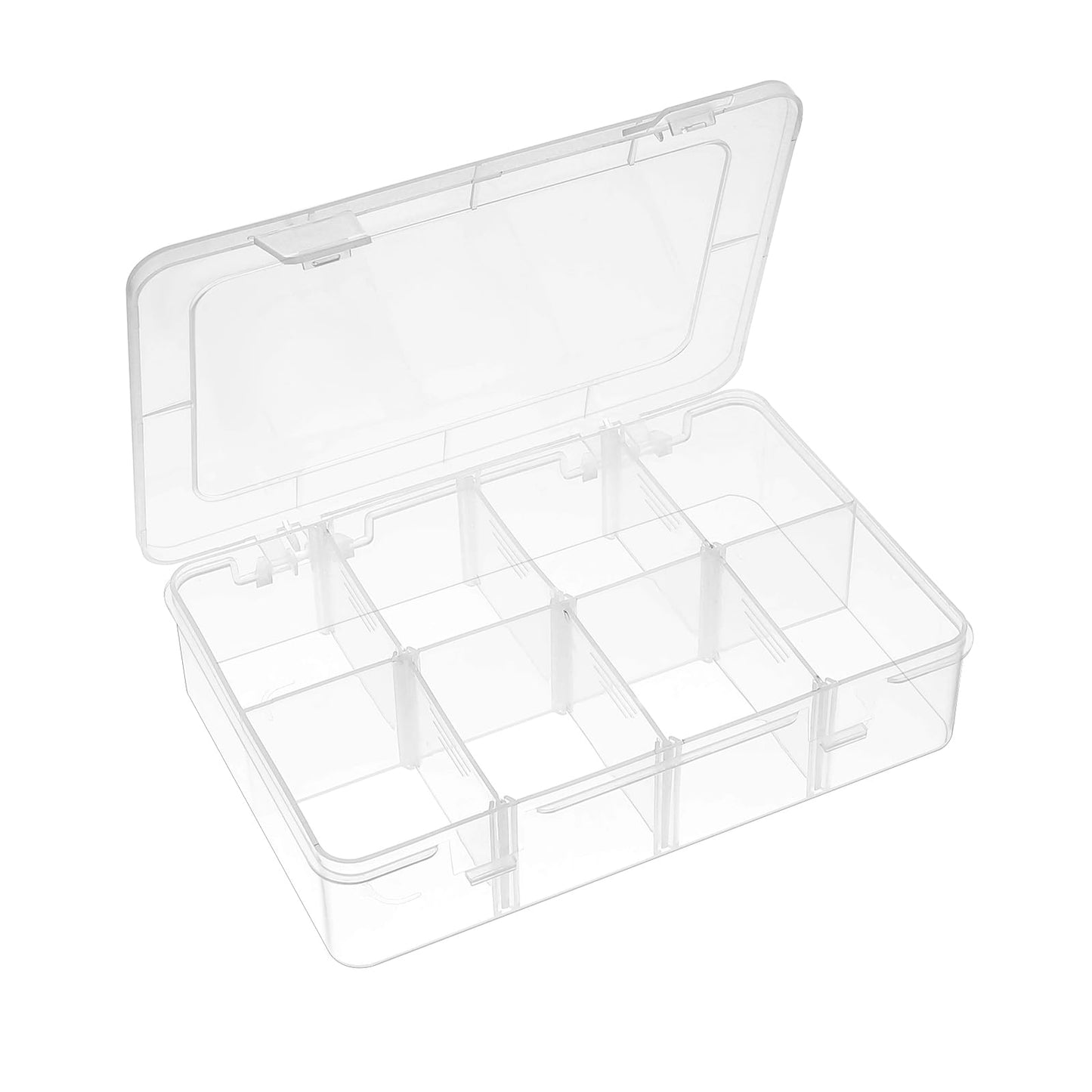 Lusofie Small Organiser Box Small Storage Box with Adjustable Dividers Plastic Box Bead Storage Containers Small Parts Organizer Clear Storage Case Compartment Organizer for Snacks Craft