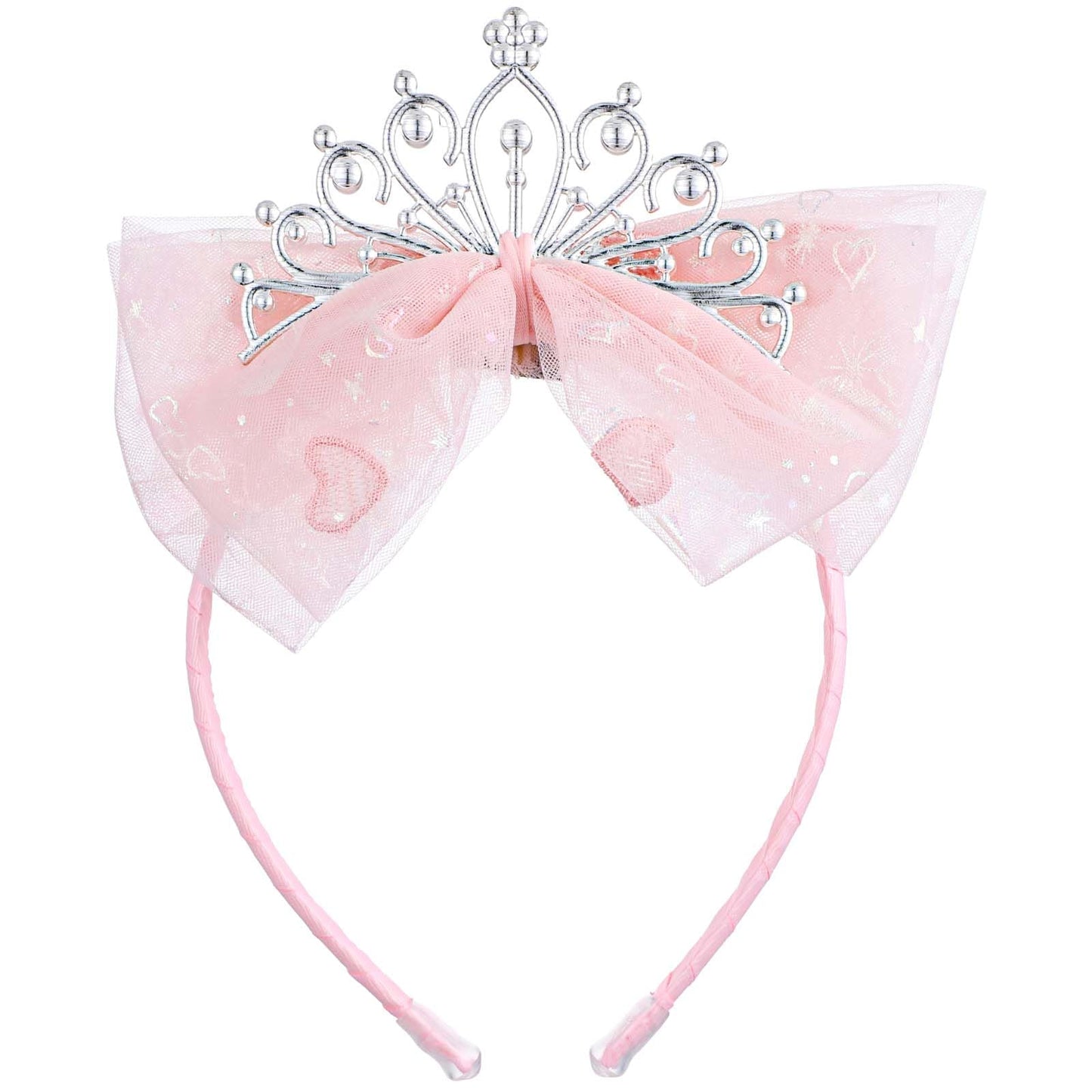 Lusofie Princess Crowns Pink Headband Cute Princess Tiara Toddler Headband Crown Headband For Graduation Birthday Party Fairy Costume Hair Accessories