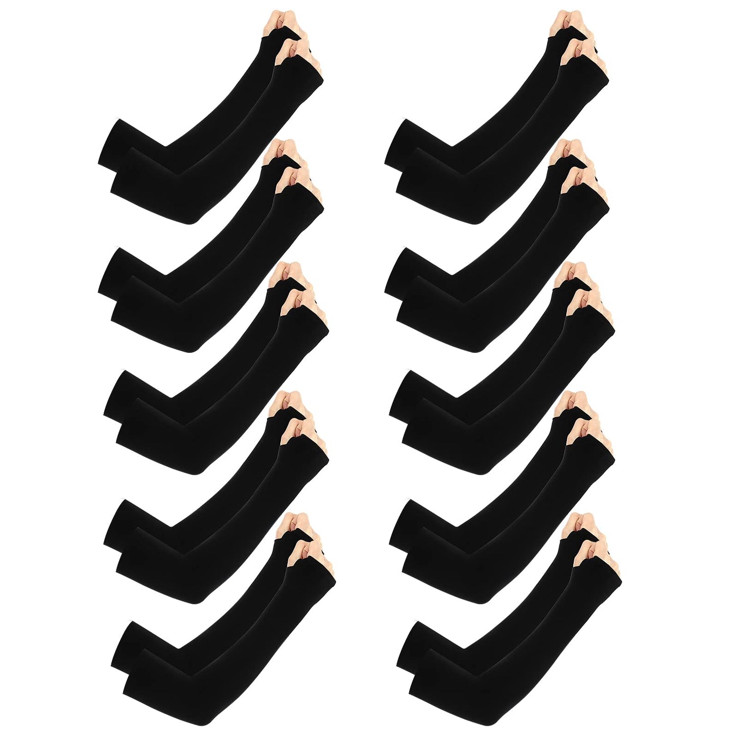 ASTER 10/6Pairs Arm Sleeves for Men UV Protection Sleeves Compression Sleeves for Women