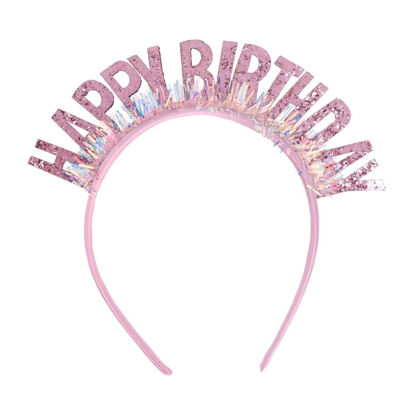 Tucnoeu 1Pc Happy Birthday Headband,Birthday Headband for Girls,Glitter Birthday Girl Headdress,Cute Happy Birthday Girl Headband Decoration Women Girl Birthday Party Accessories,Pink