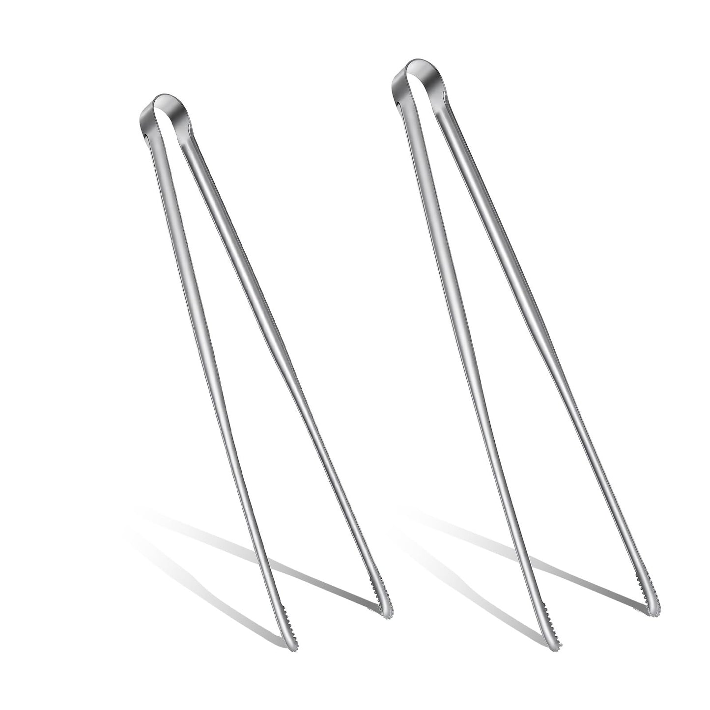 2 Set Cooking Tweezers Stainless Steel, 11.4" and 9.44" Tongs for Cooking - Precision Serrated Non-Slip Tips Tongs - Stainless Steel Tong For Frying, Grilling, BBQ, Salad