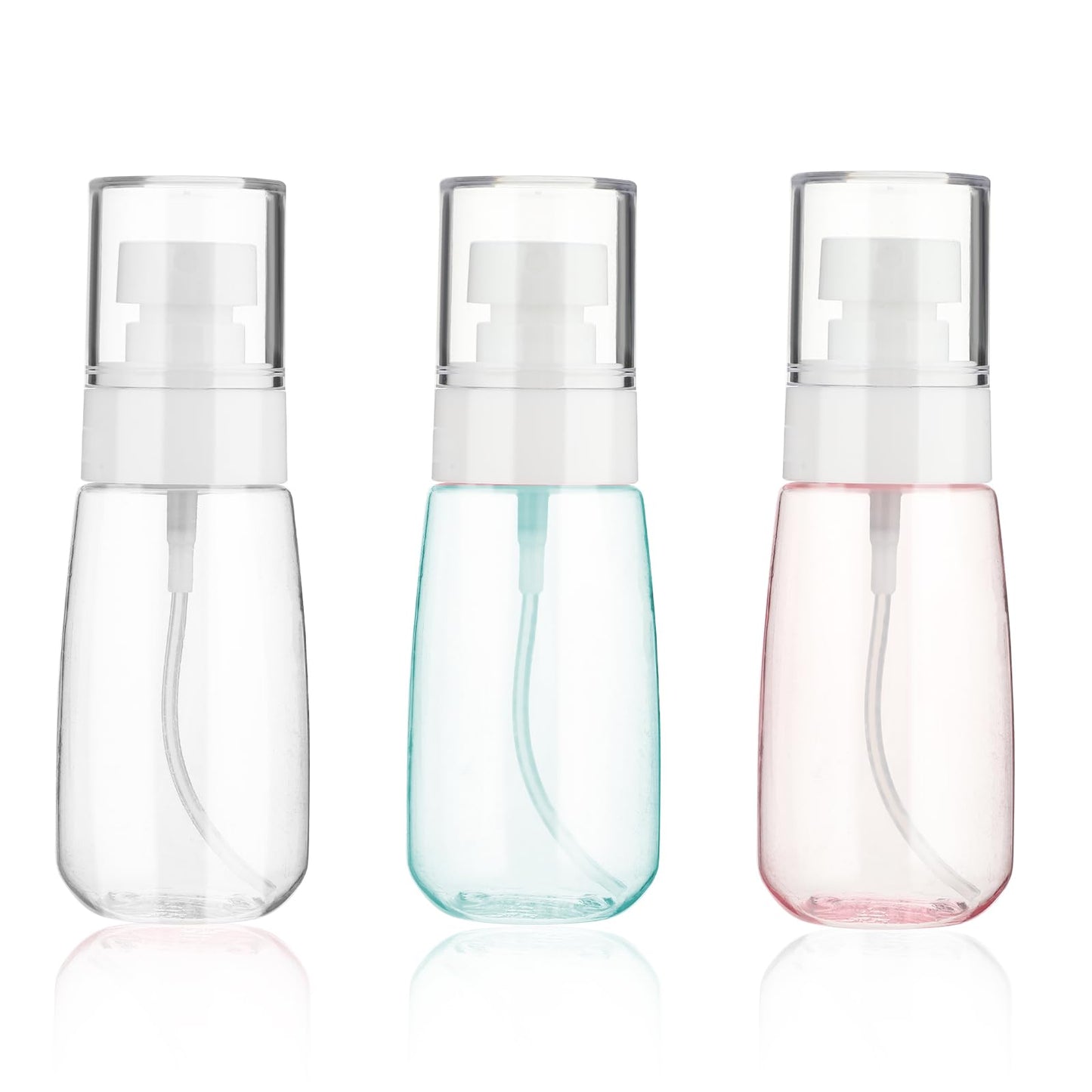 Telooco 3Pcs Travel Spray Bottle 60ml Fine Mist Plastic Spray Bottles for Perfume Essential Oils Toners(White, Blue, Pink)