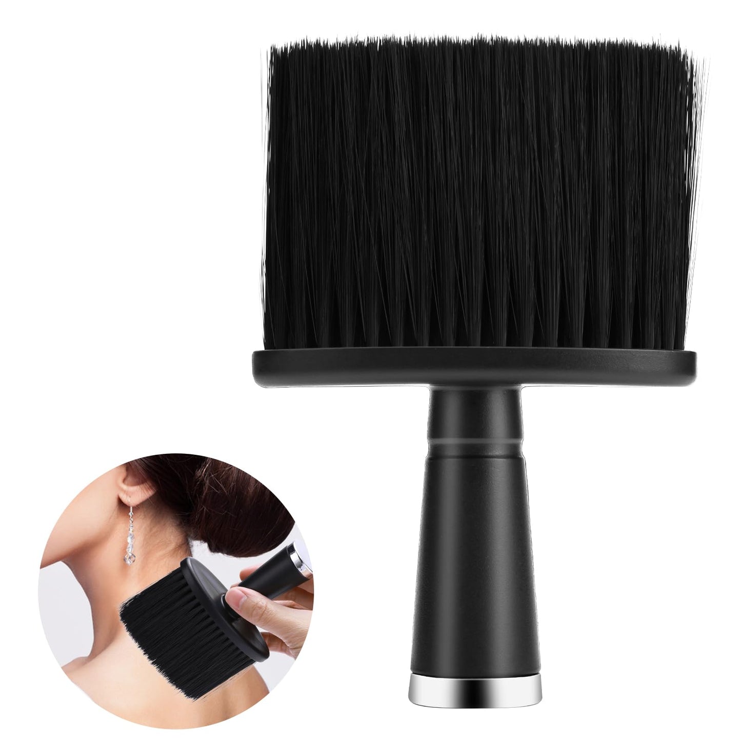 Neck Duster Barber Brush Soft Barber Neck Duster Barber Duster Professional Barber Accessories Black Hair Cutting Brush for Barber and Home Hair Cutting Barbering Supplies(1 Pack)