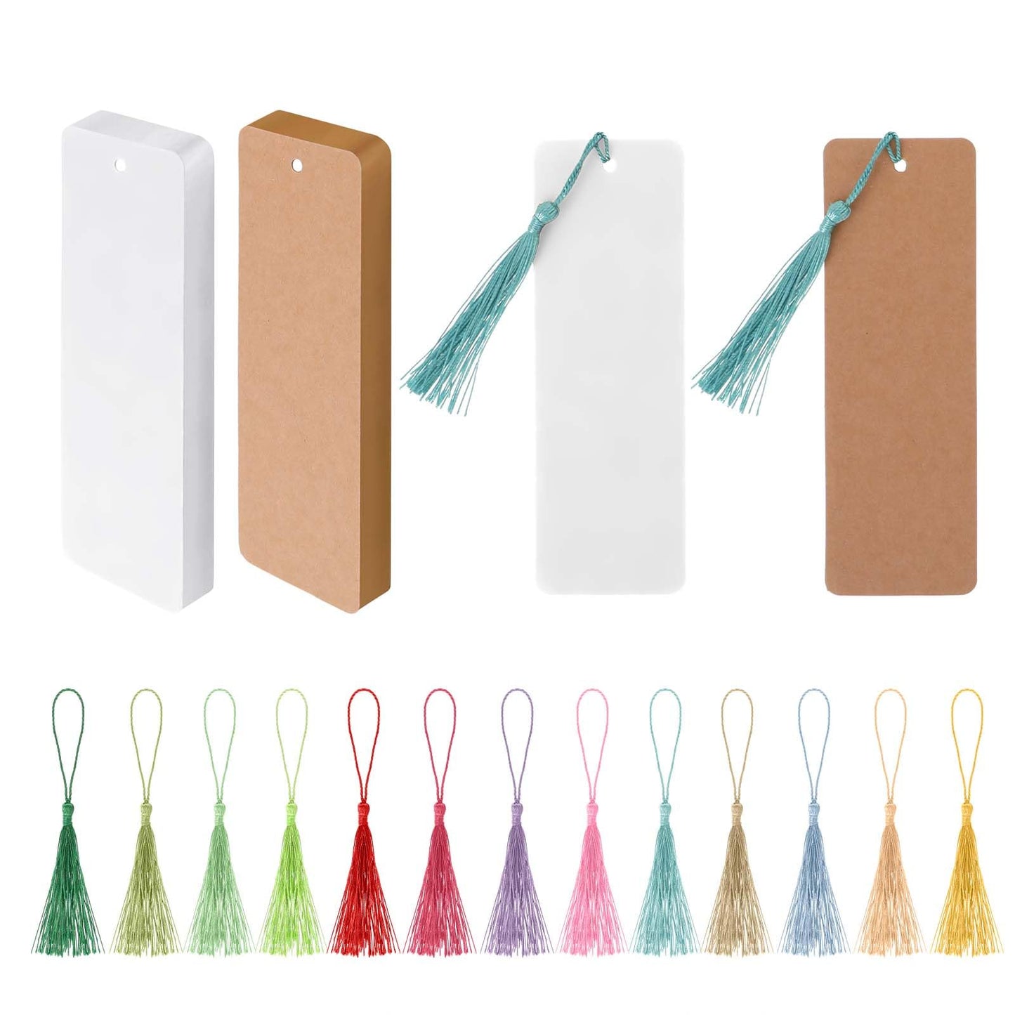 60pcs Bookmark Making Kit,Paper Blanks Bookmarks with 60pcs Colorful Tassels,Bookmark Tassels for Reading, DIY & Gifts