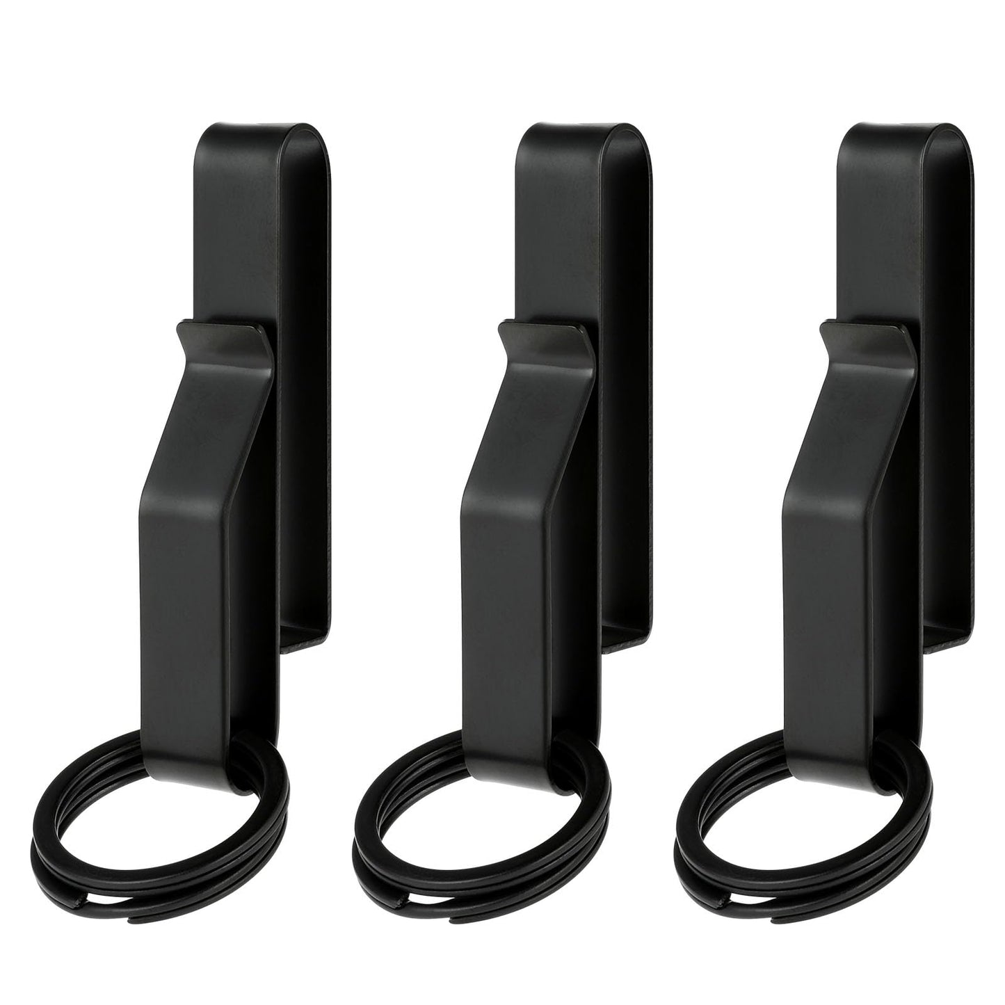 DIVINA VITAE 3 Pcs Belt Clip Duty Belt Key Holder Detachable Belt Key Clip with Keyrings Stainless Steel Tactical Belt Keychain Accessories Belt Clip for Police Handcuff Prison Guards Fire Agencies