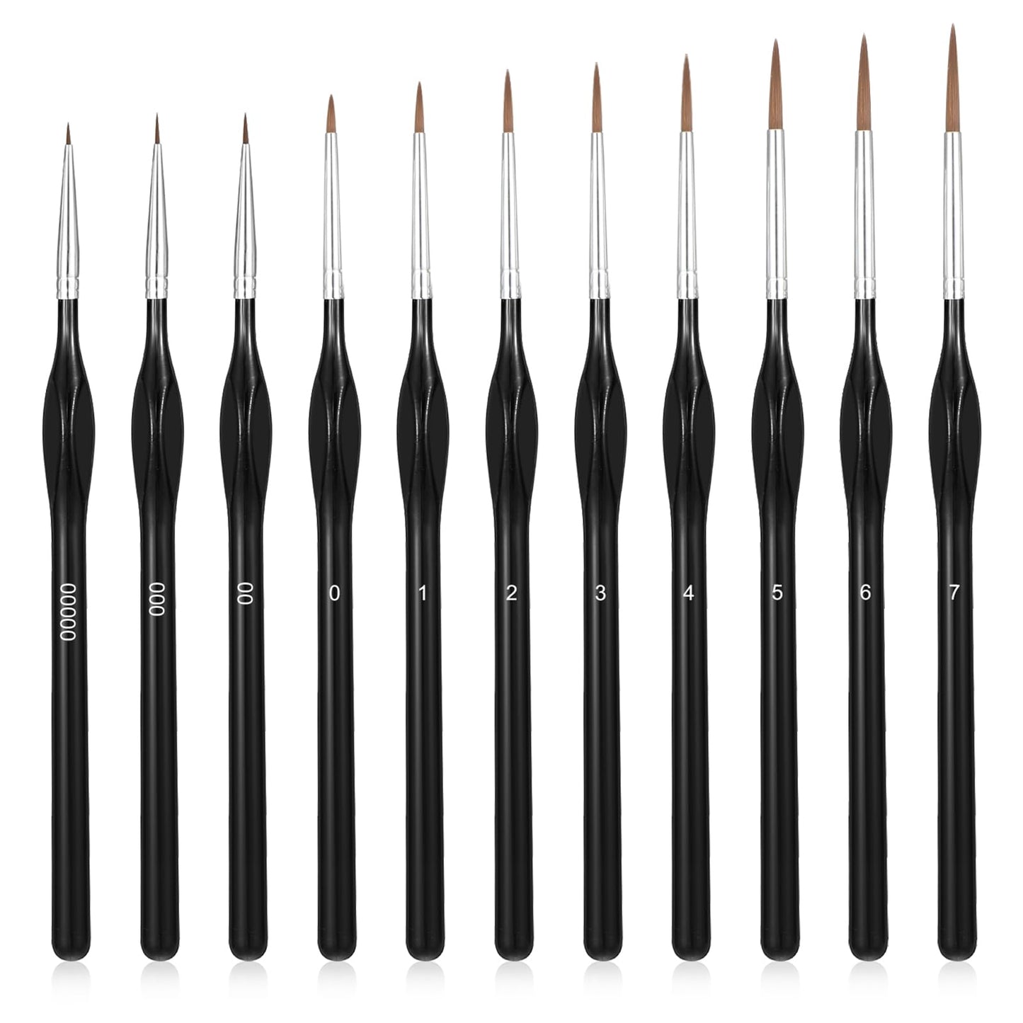Miniature Paint Brushes, 11 Pcs Fine Detail Painting Brush Set, Small Tiny Paint Brush for Fine Detailing & Art Painting - Art Watercolor Oil Acrylic, Mandala Painting(Black)